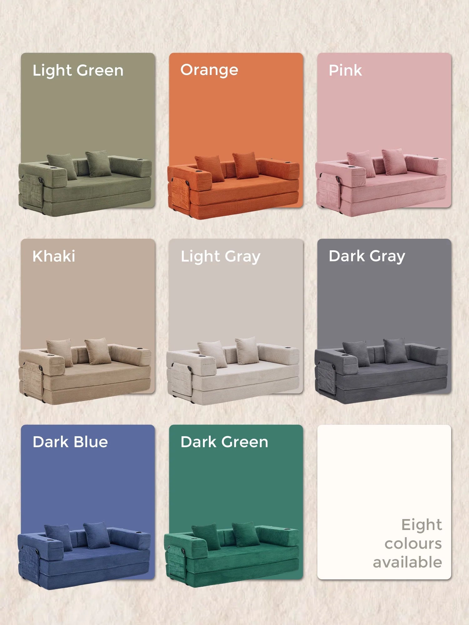 Selene Compressed Modular Sofa Bed-14.2" Seat Height