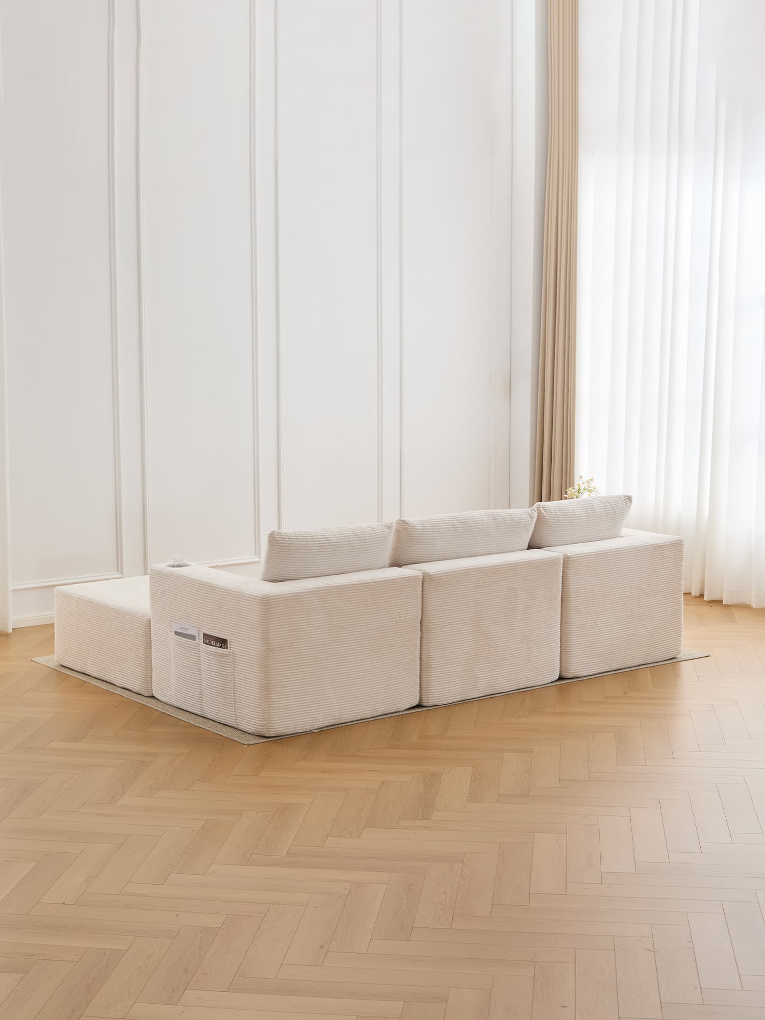 Hestia Compressed Modular Sofa with Cup Holders & Storage