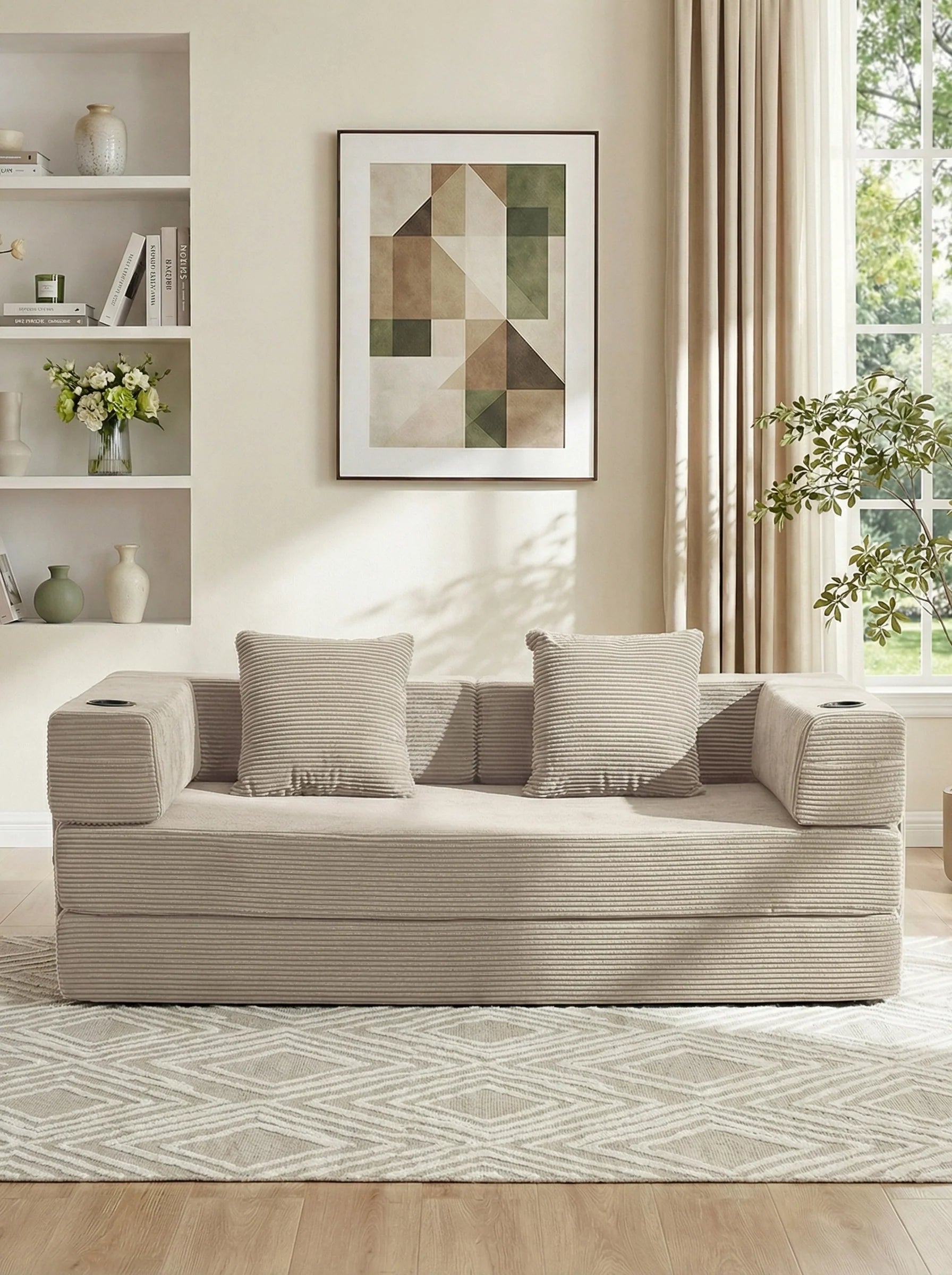 Selene Compressed Modular Sofa Bed-14.2" Seat Height