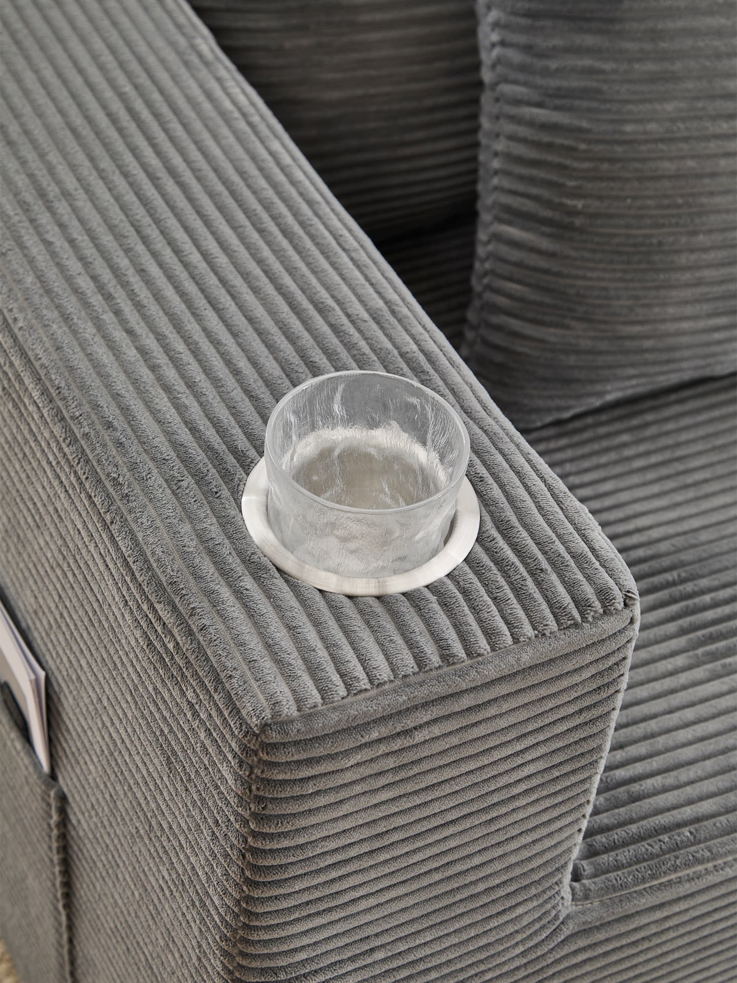 Hestia Compressed Modular Sofa with Cup Holders & Storage