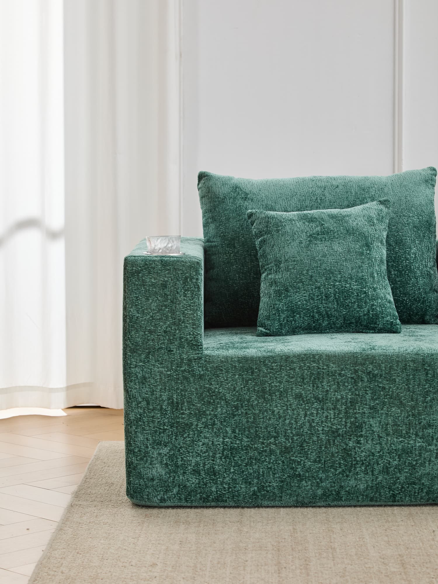 Hestia Compressed Modular Sofa with Cup Holders & Storage