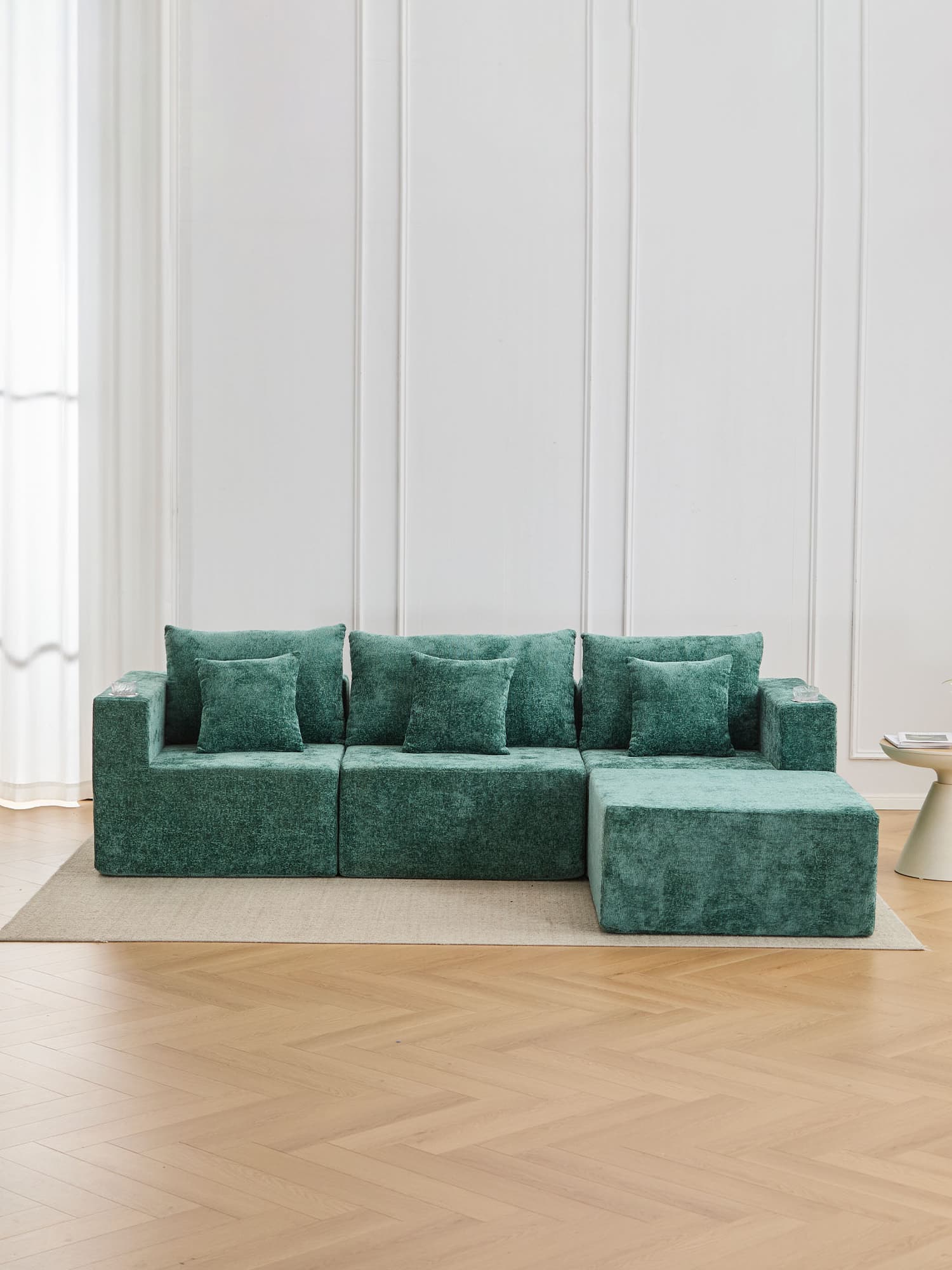 Hestia Compressed Modular Sofa with Cup Holders & Storage