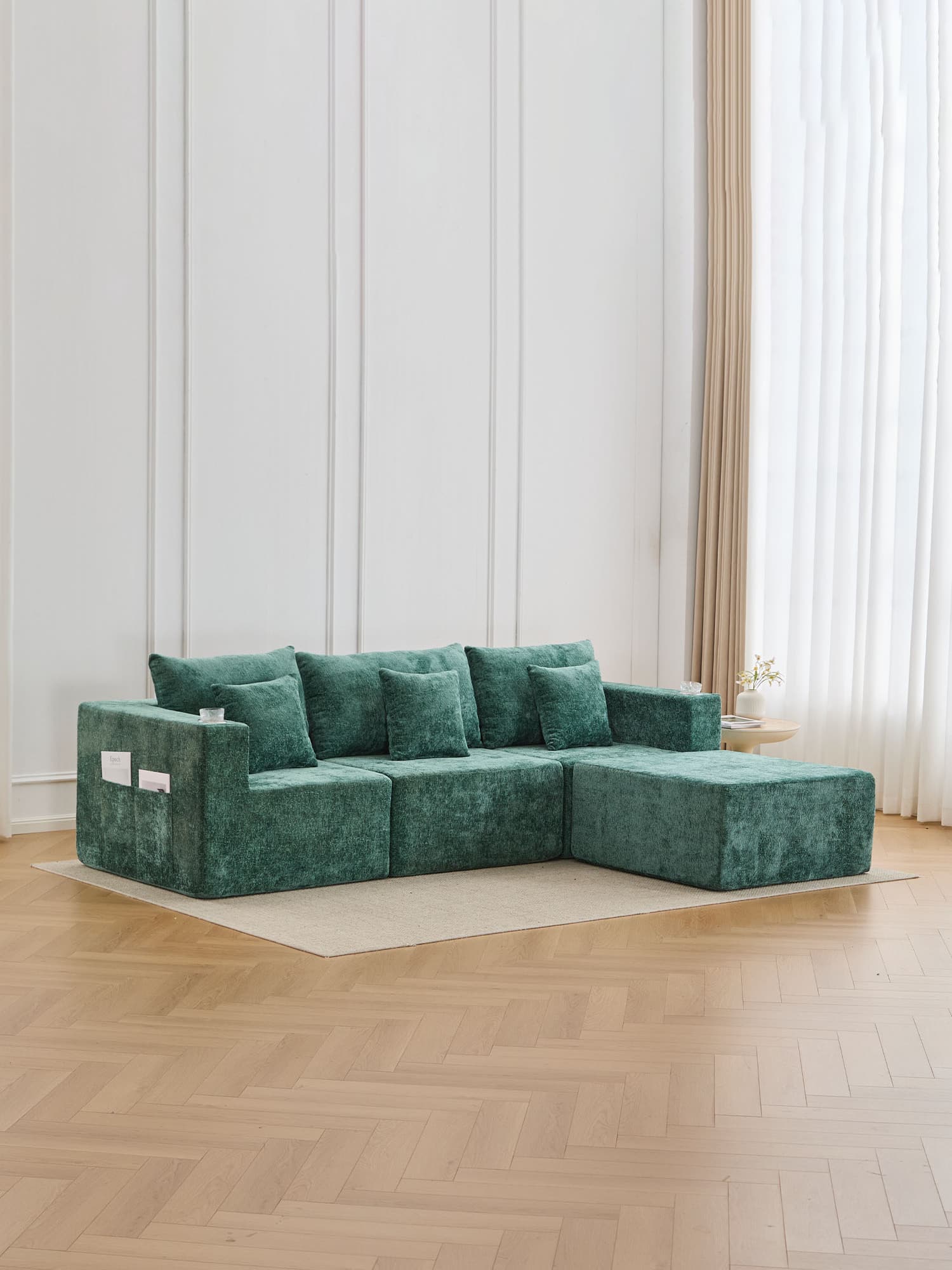 Hestia Compressed Modular Sofa with Cup Holders & Storage