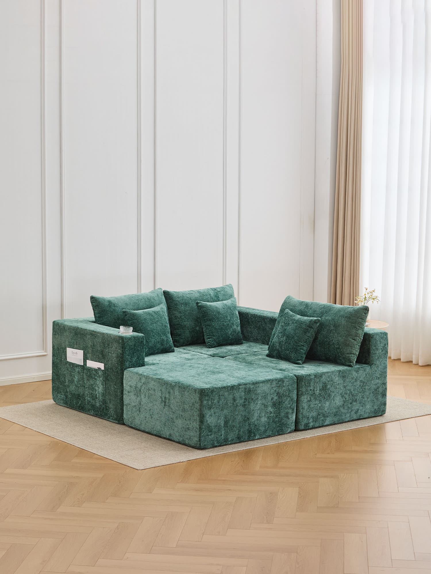 Hestia Compressed Modular Sofa with Cup Holders & Storage