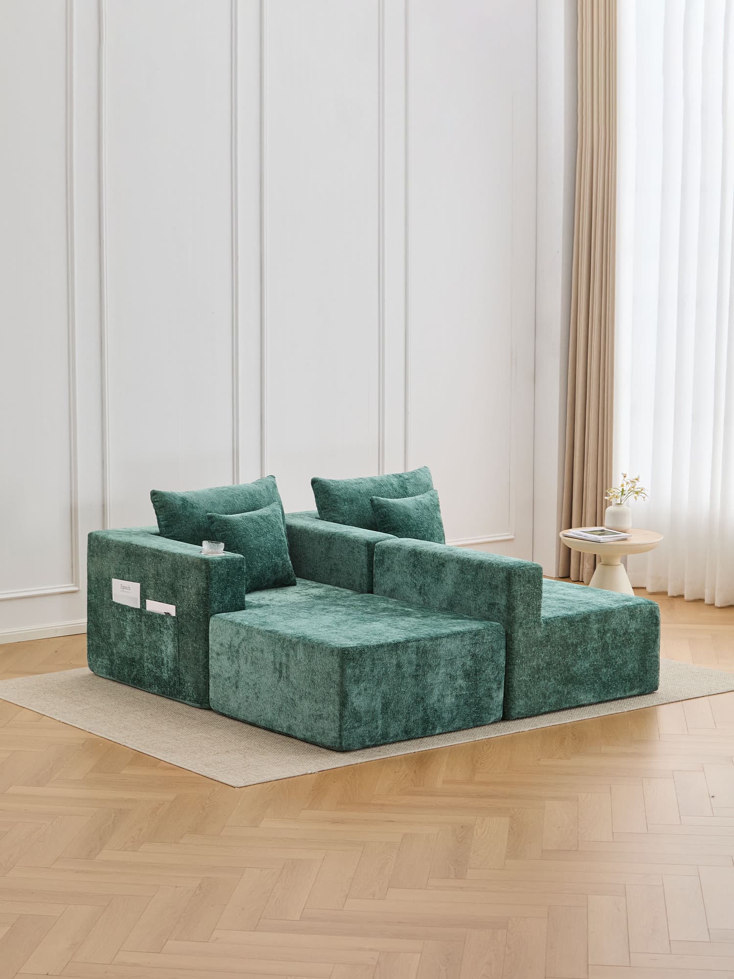 Hestia Compressed Modular Sofa with Cup Holders & Storage