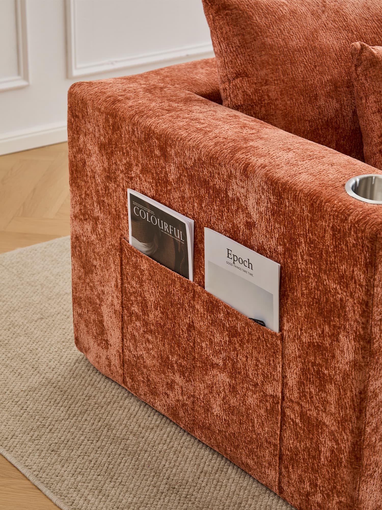Hestia Compressed Modular Sofa with Cup Holders & Storage