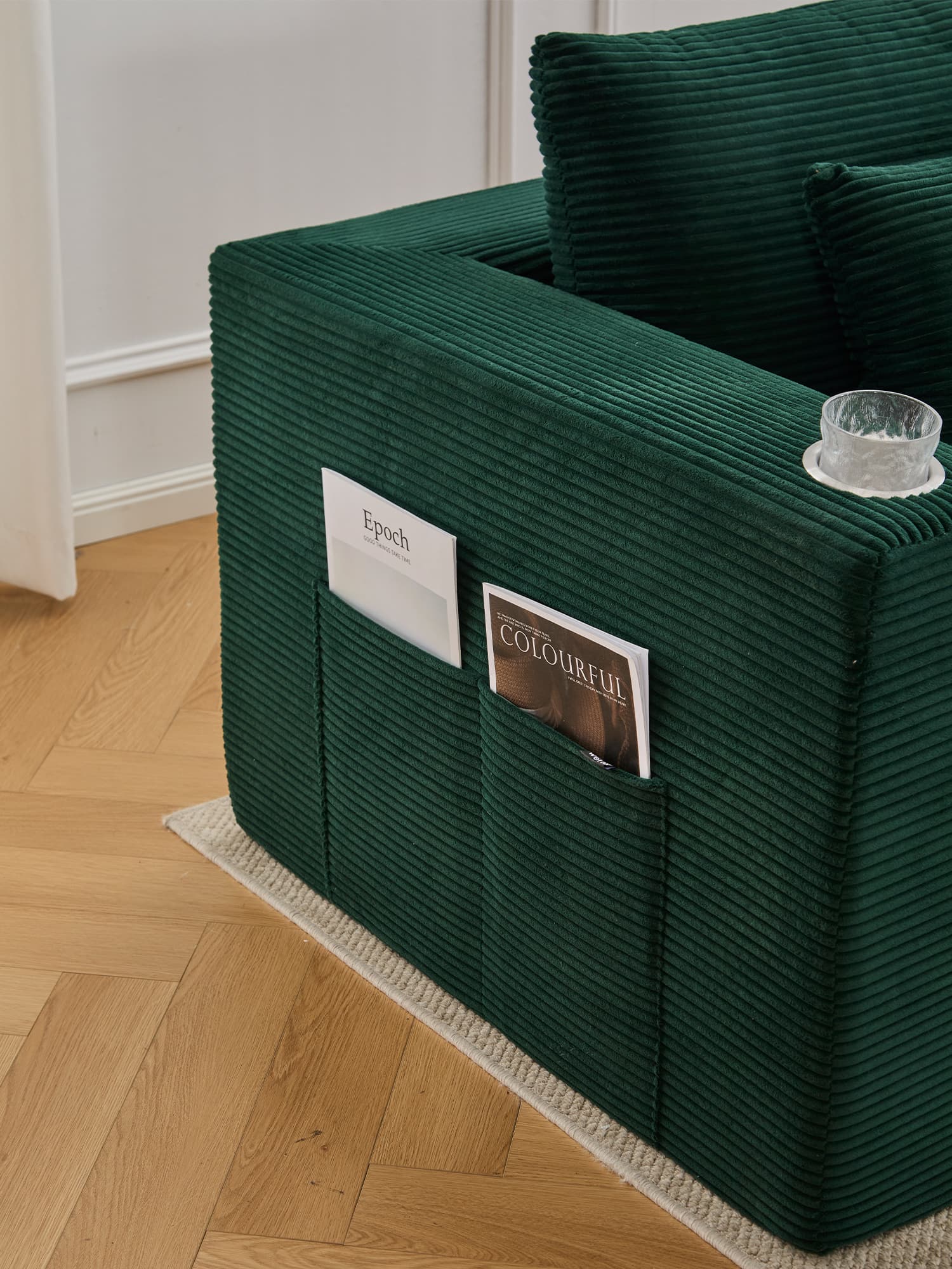 Hestia Compressed Modular Sofa with Cup Holders & Storage