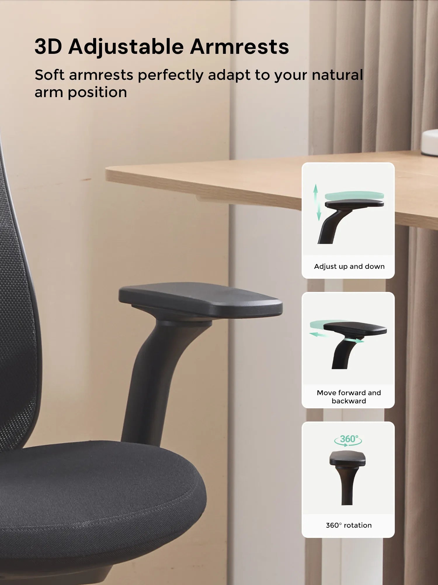 S5 Office Chair with Smooth Arch Design Style
