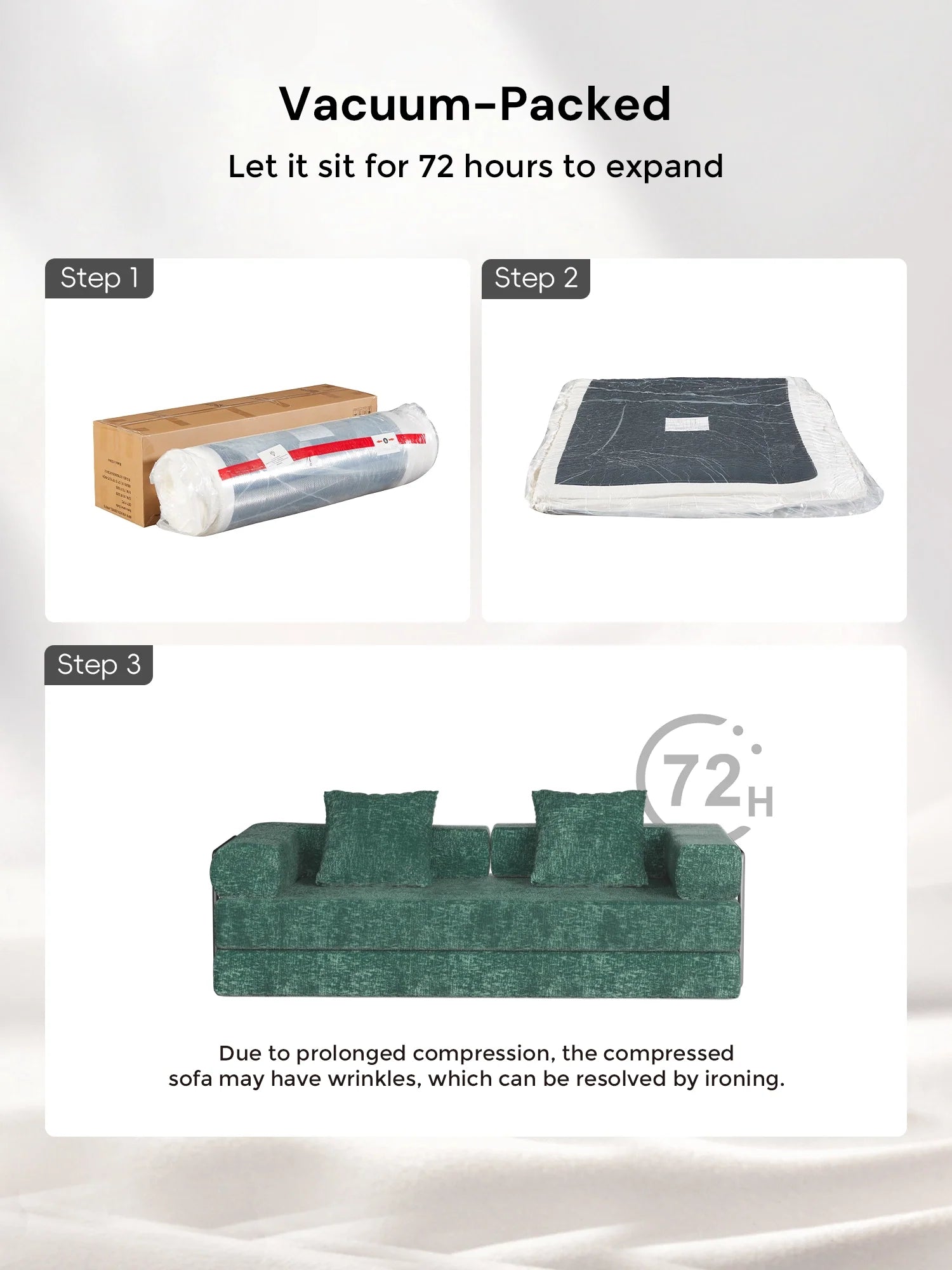 Selene Compressed Modular Sofa Bed-14.2" Seat Height