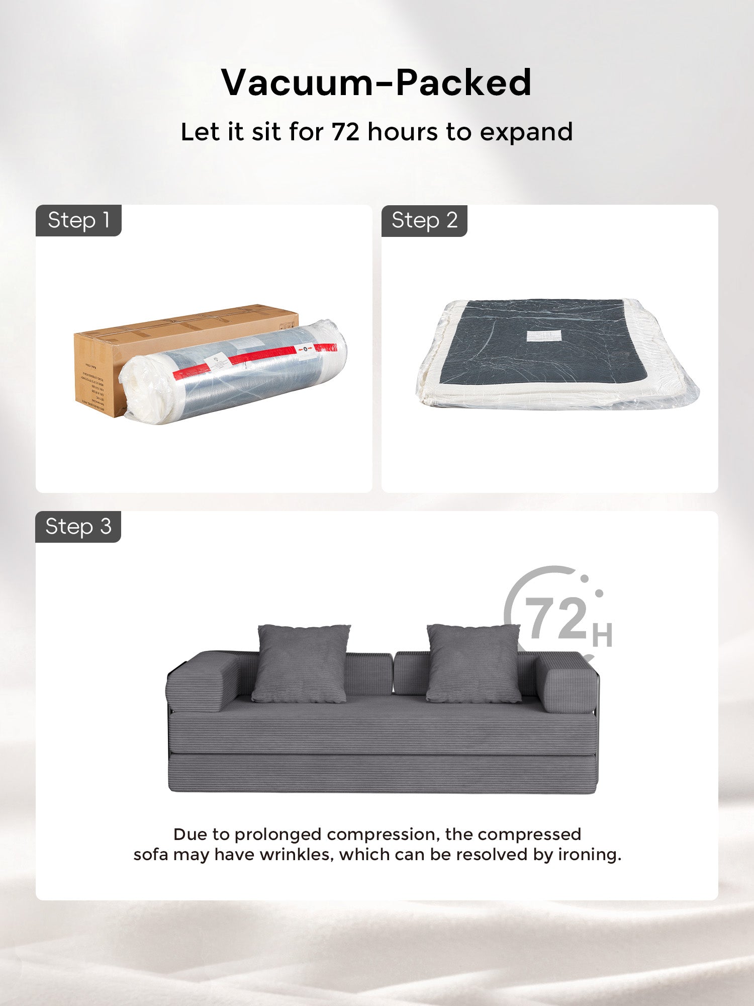 Selene Compressed Modular Sofa Bed-14.2" Seat Height