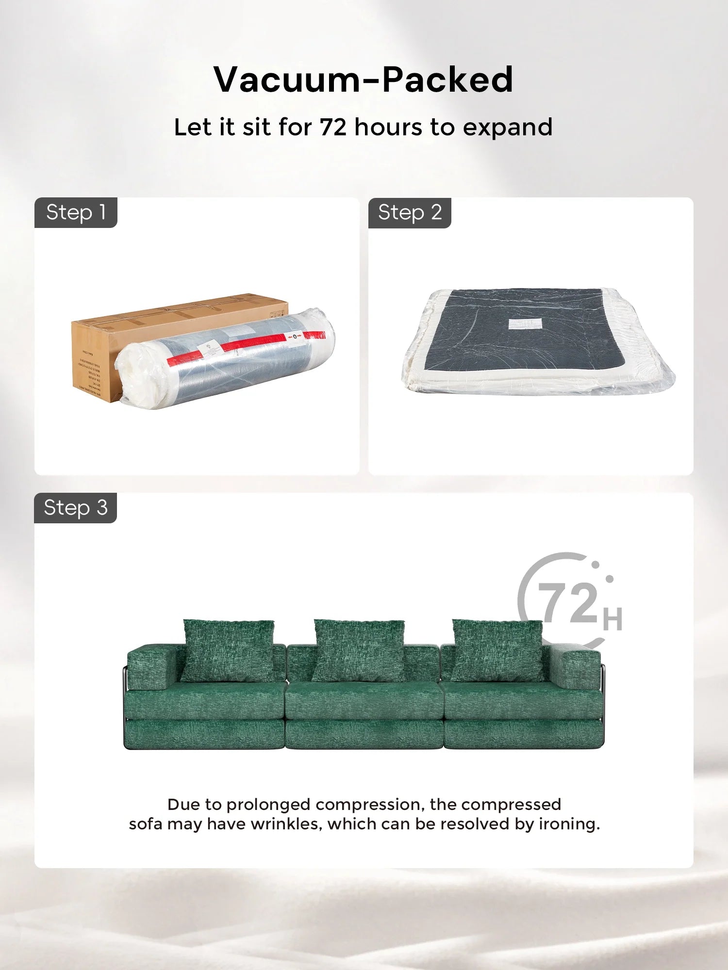 Selene Three-Seater Compressed Modular Sofa -14.2" Seat Height