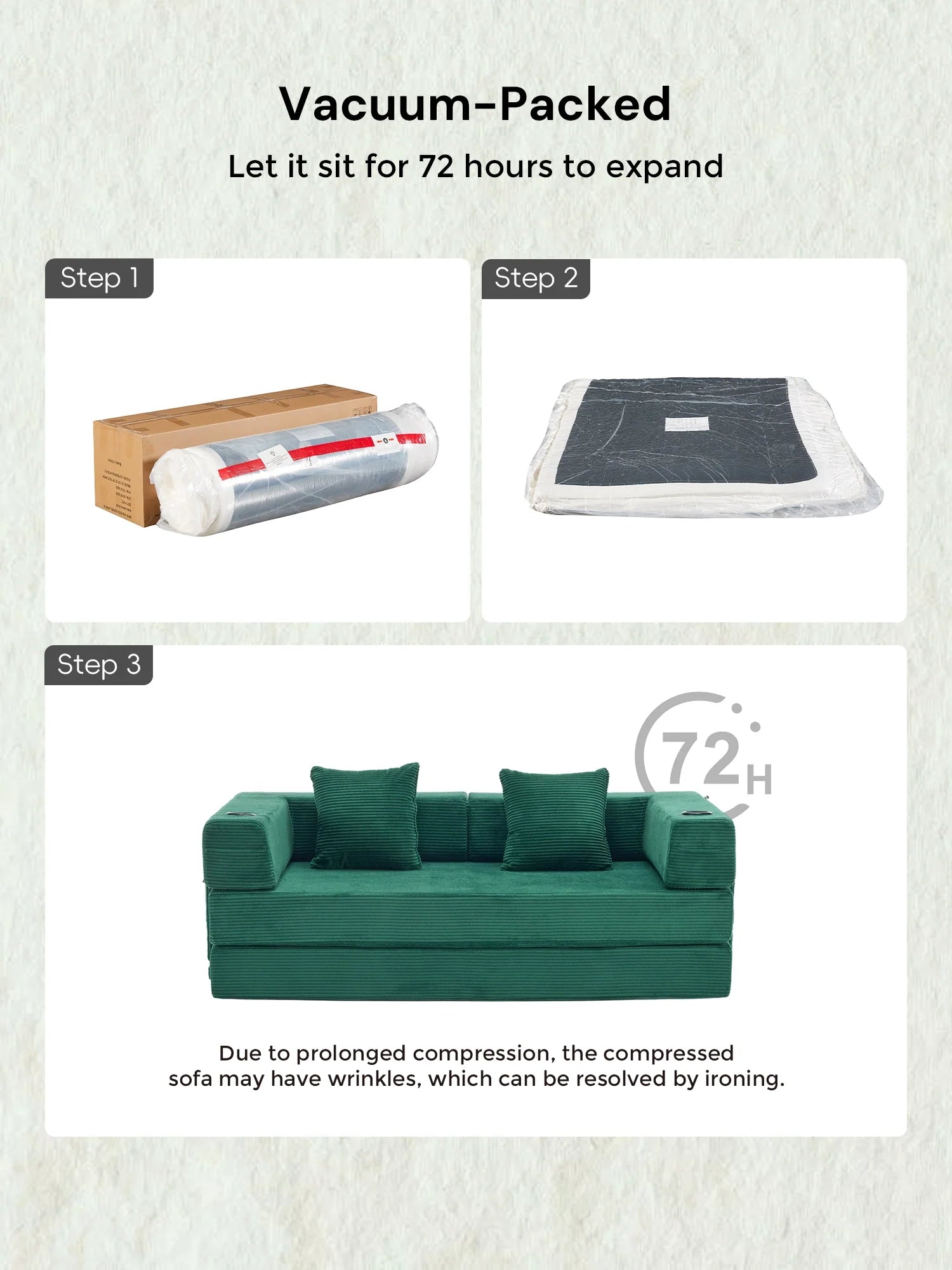 Selene Compressed Modular Sofa Bed-14.2" Seat Height