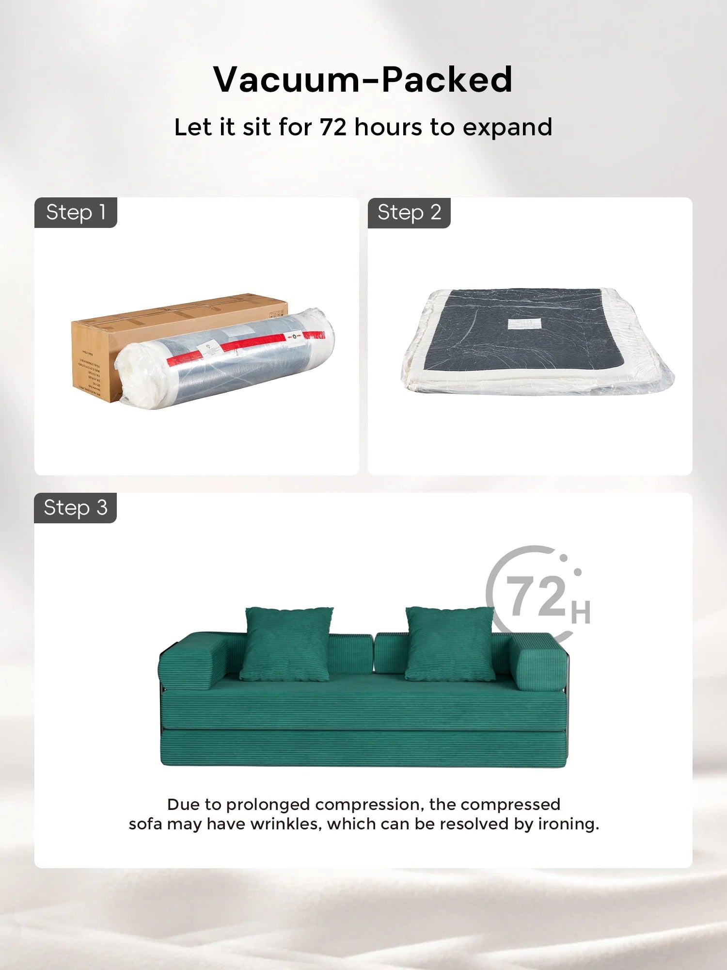 Selene Compressed Modular Sofa Bed-14.2" Seat Height