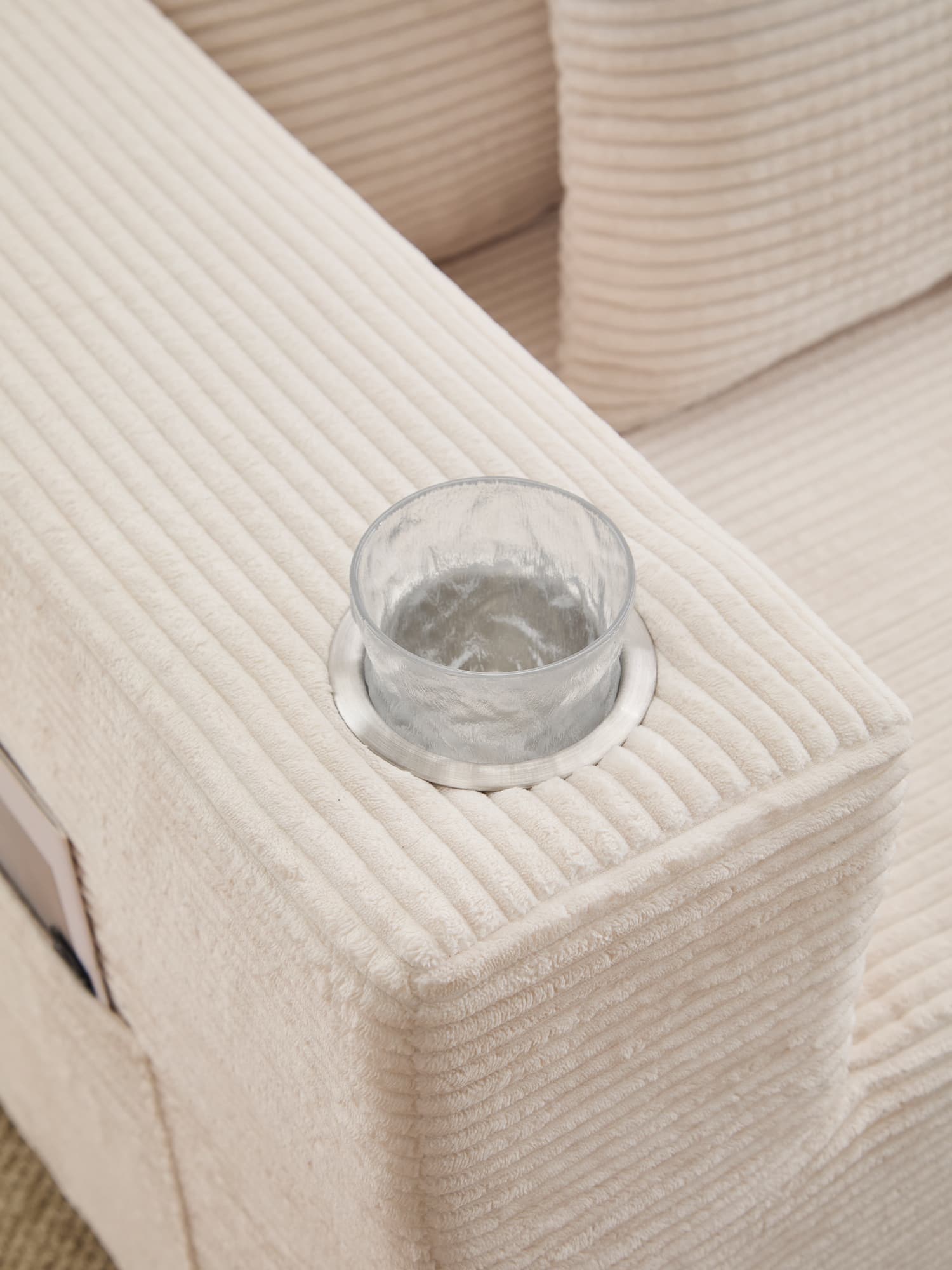 Hestia Compressed Modular Sofa with Cup Holders & Storage
