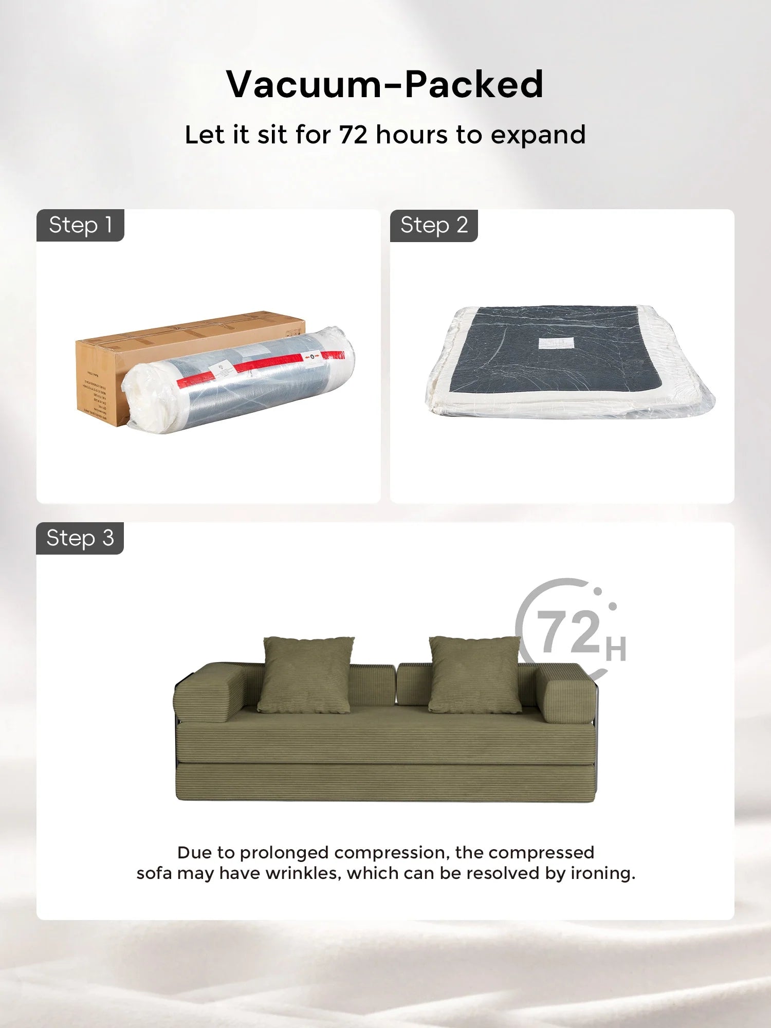 Selene Compressed Modular Sofa Bed-14.2" Seat Height