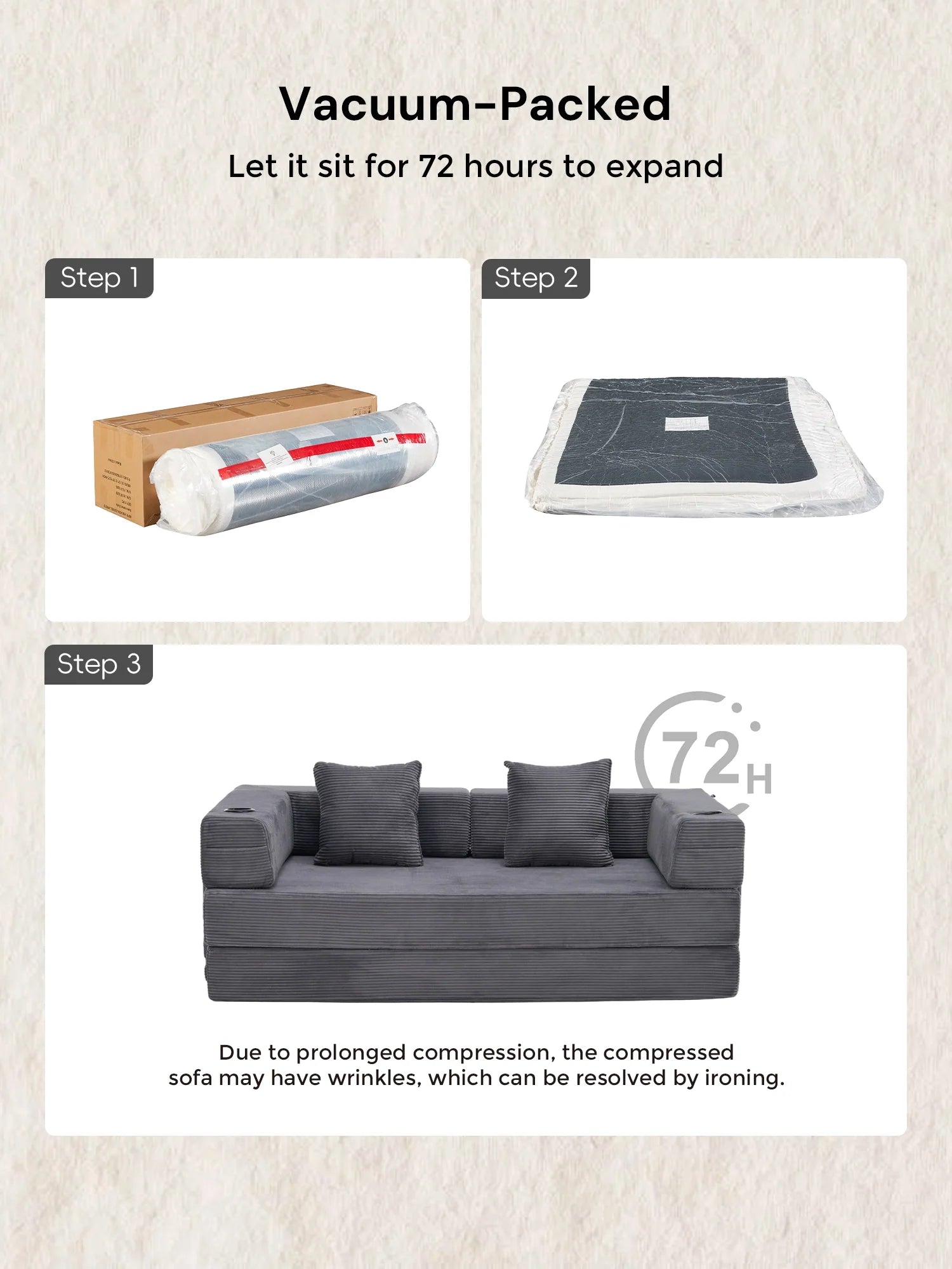 Selene Compressed Modular Sofa Bed-14.2" Seat Height