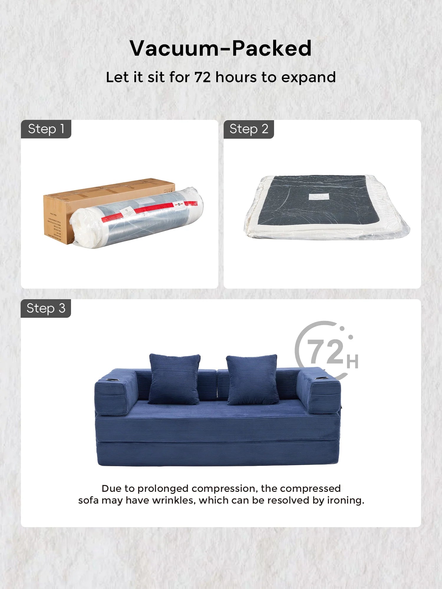 Selene Compressed Modular Sofa Bed-14.2" Seat Height