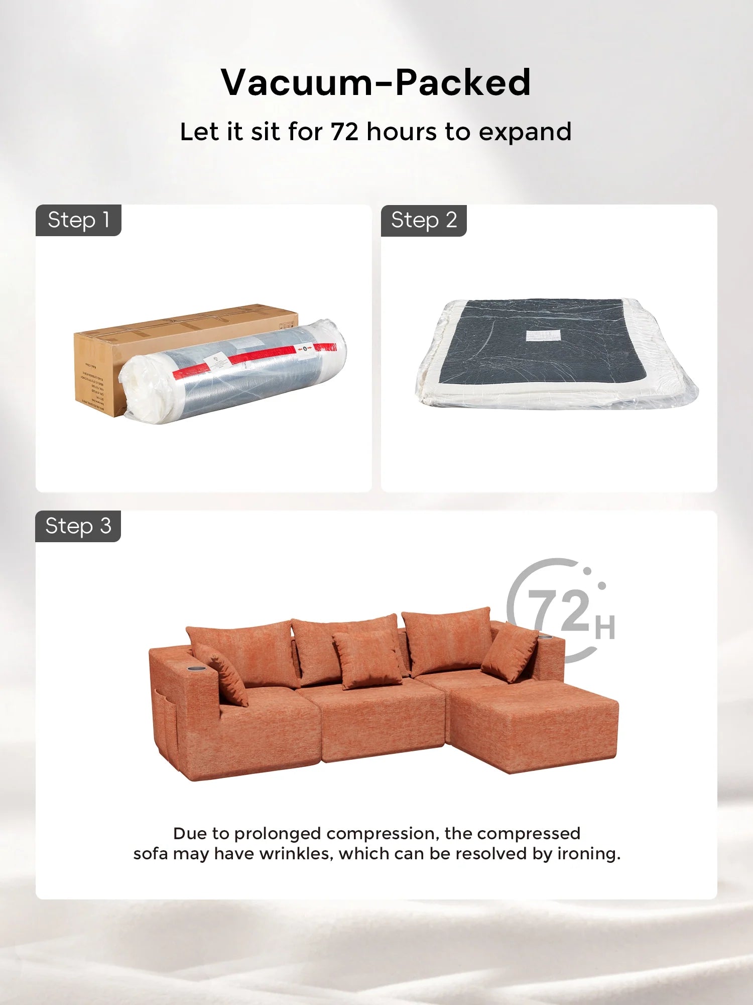 Hestia Compressed Modular Sofa with Cup Holders & Storage