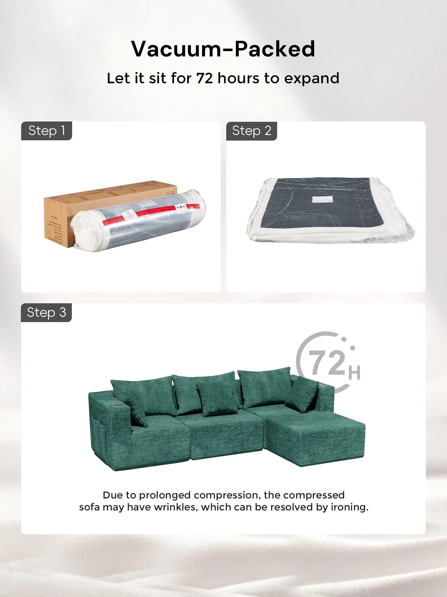 Hestia Compressed Modular Sofa with Cup Holders & Storage