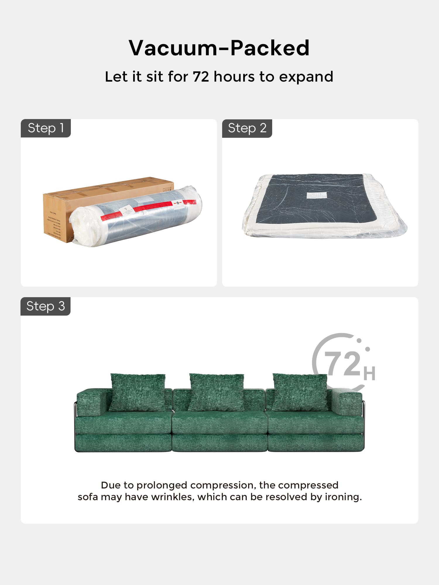 Selene Three-Seater Compressed Modular Sofa -14.2" Seat Height