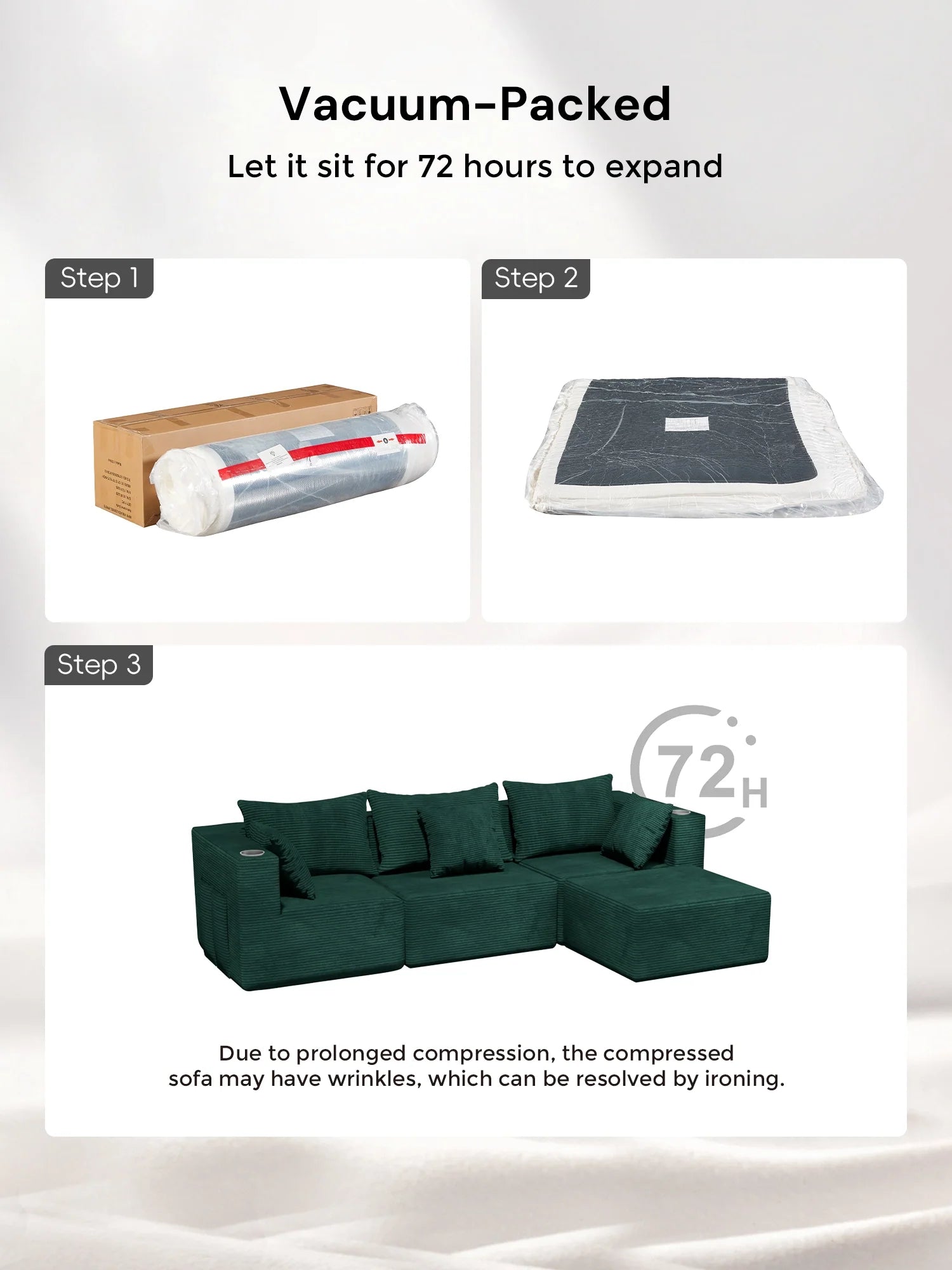 Hestia Compressed Modular Sofa with Cup Holders & Storage