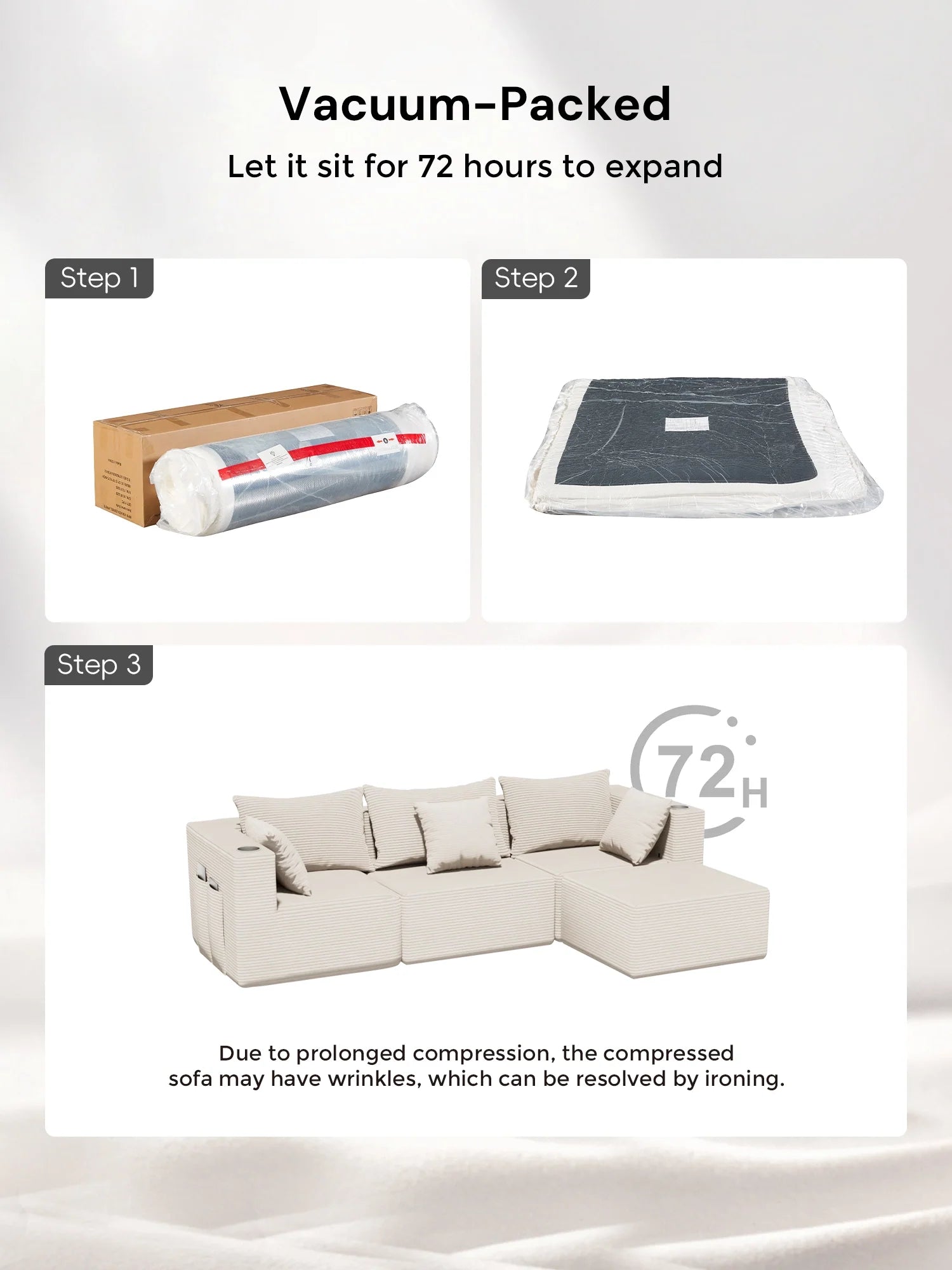 Hestia Compressed Modular Sofa with Cup Holders & Storage