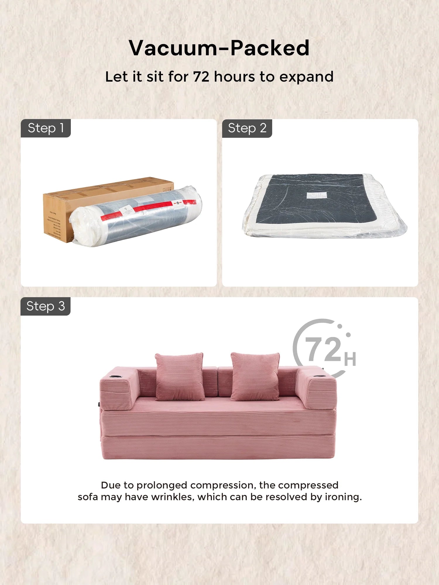 Selene Compressed Modular Sofa Bed-14.2" Seat Height