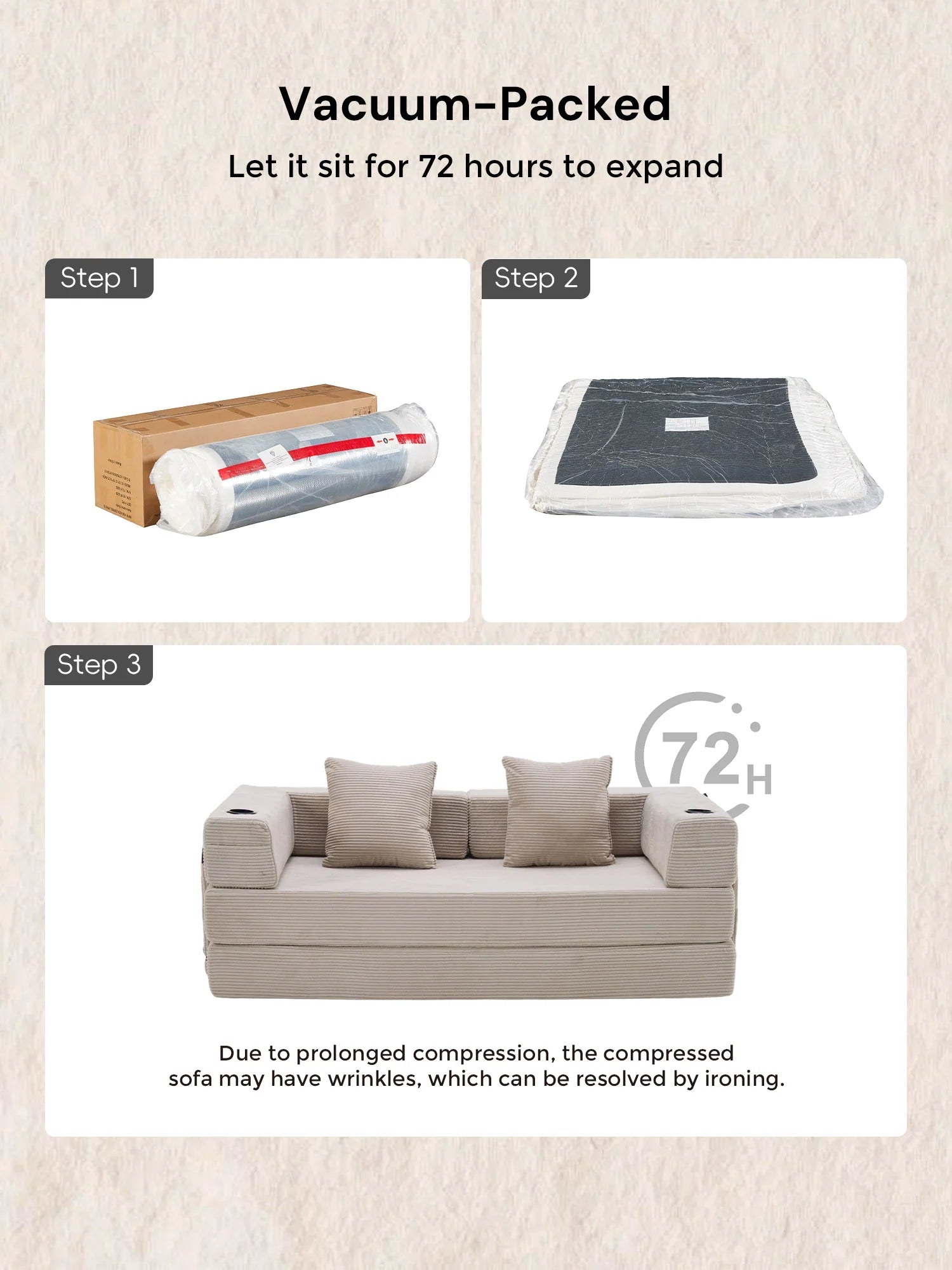 Selene Compressed Modular Sofa Bed-14.2" Seat Height