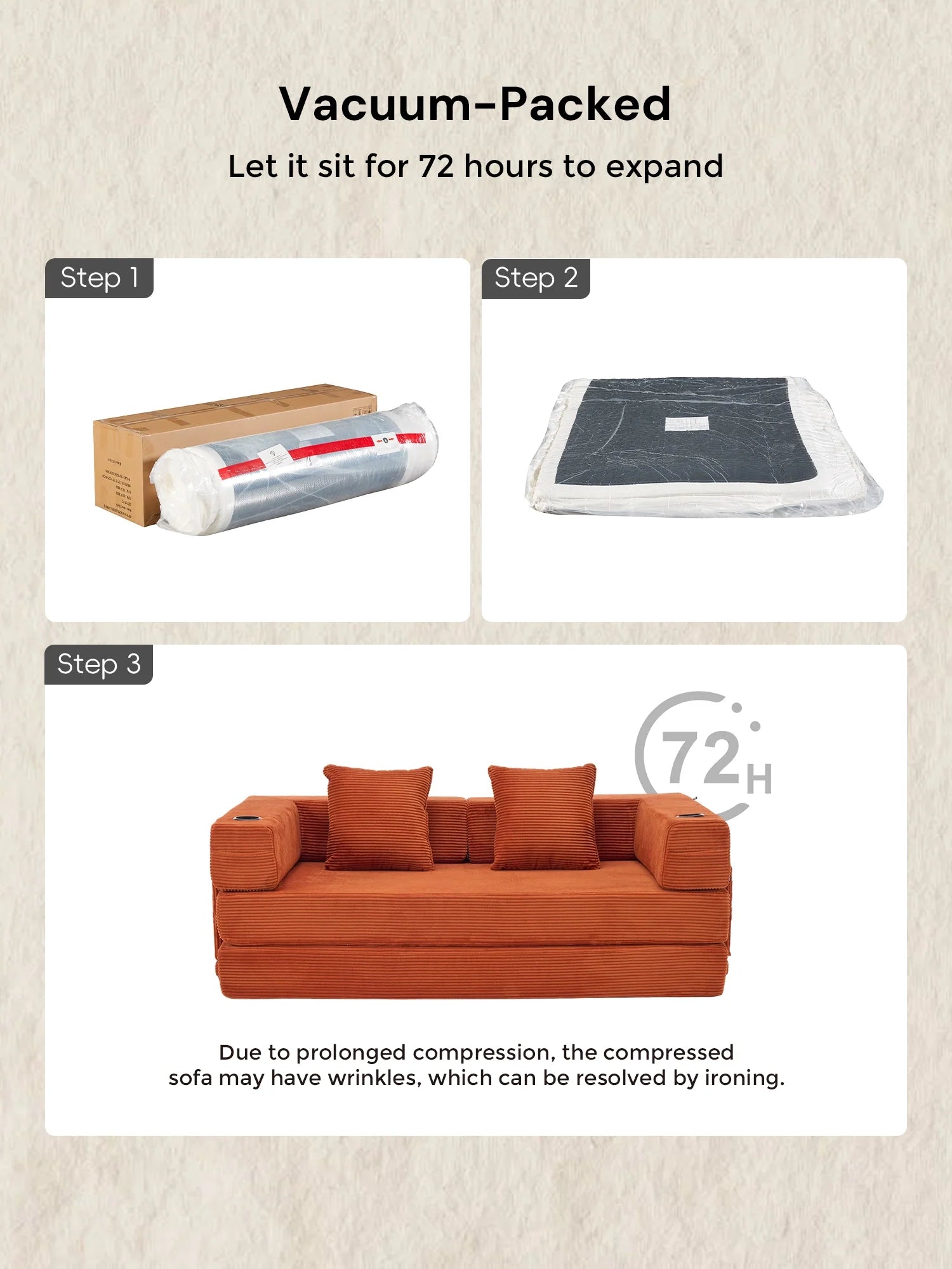 Selene Compressed Modular Sofa Bed-14.2" Seat Height