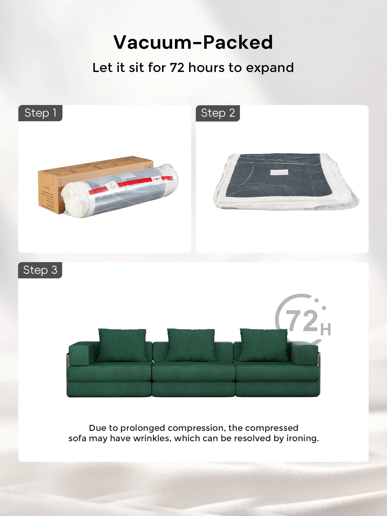 Selene Three-Seater Compressed Modular Sofa -14.2" Seat Height