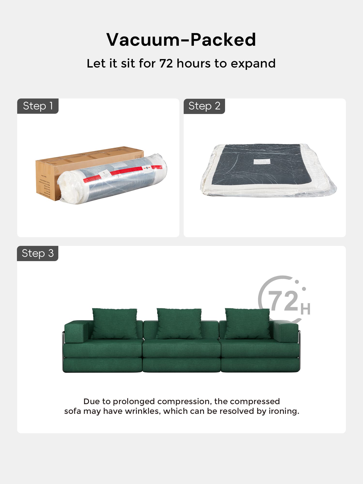 Selene Three-Seater Compressed Modular Sofa -14.2" Seat Height