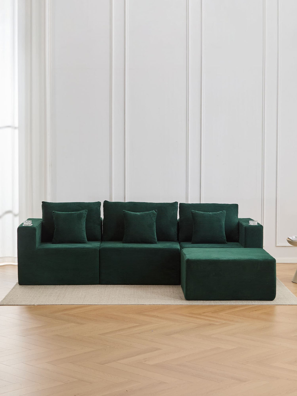Hestia Compressed Modular Sofa with Cup Holders & Storage