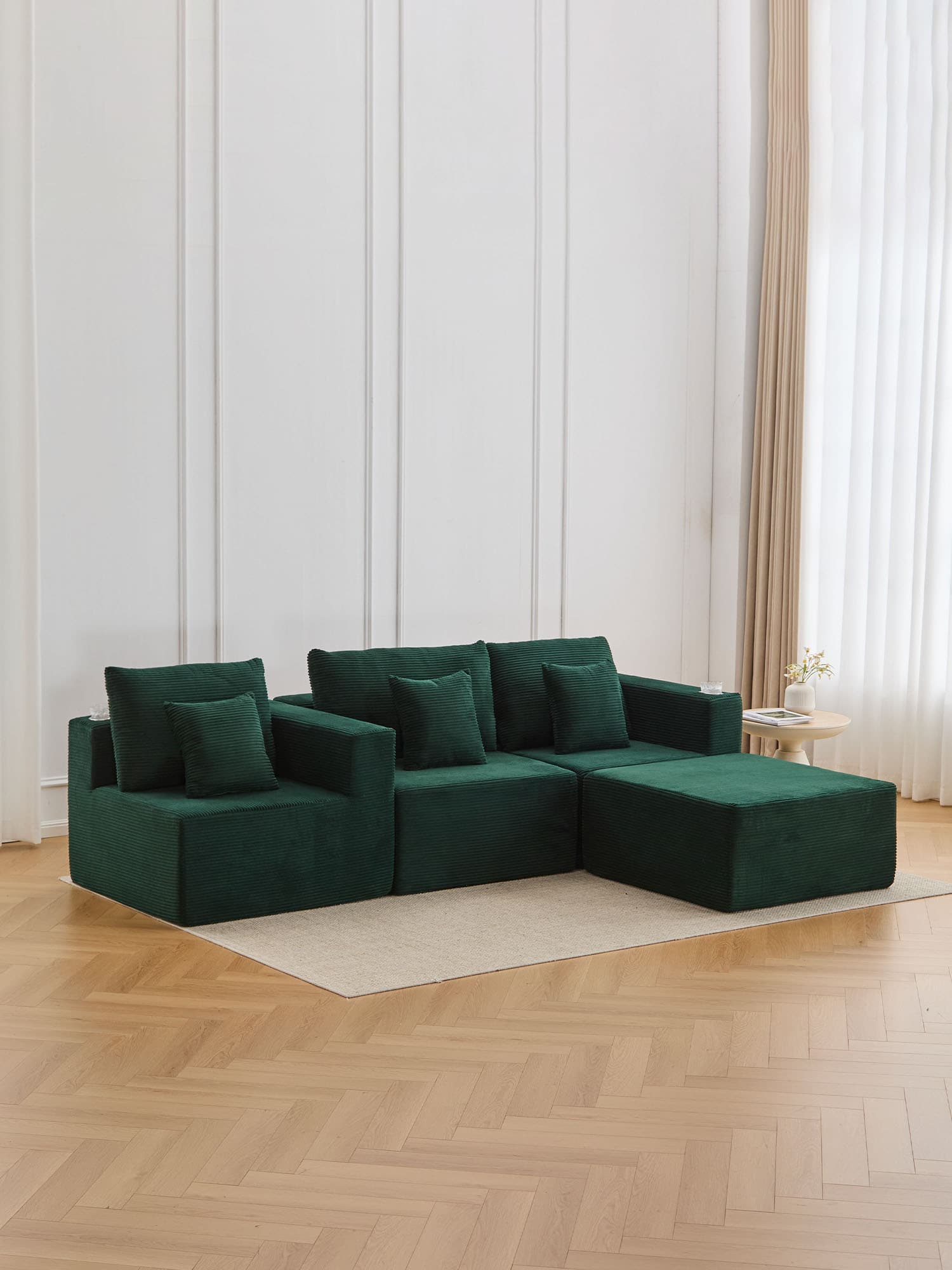 Hestia Compressed Modular Sofa with Cup Holders & Storage