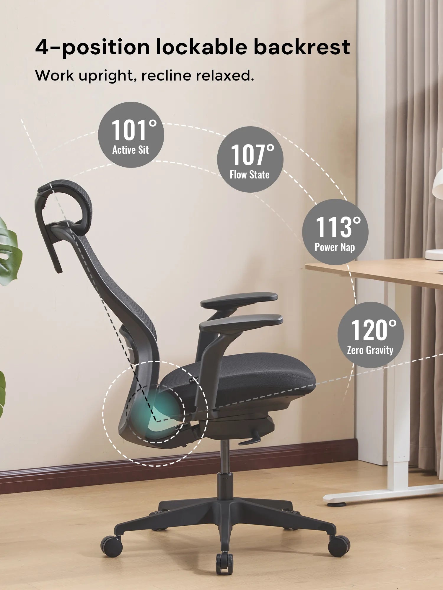 S5 Office Chair with Smooth Arch Design Style