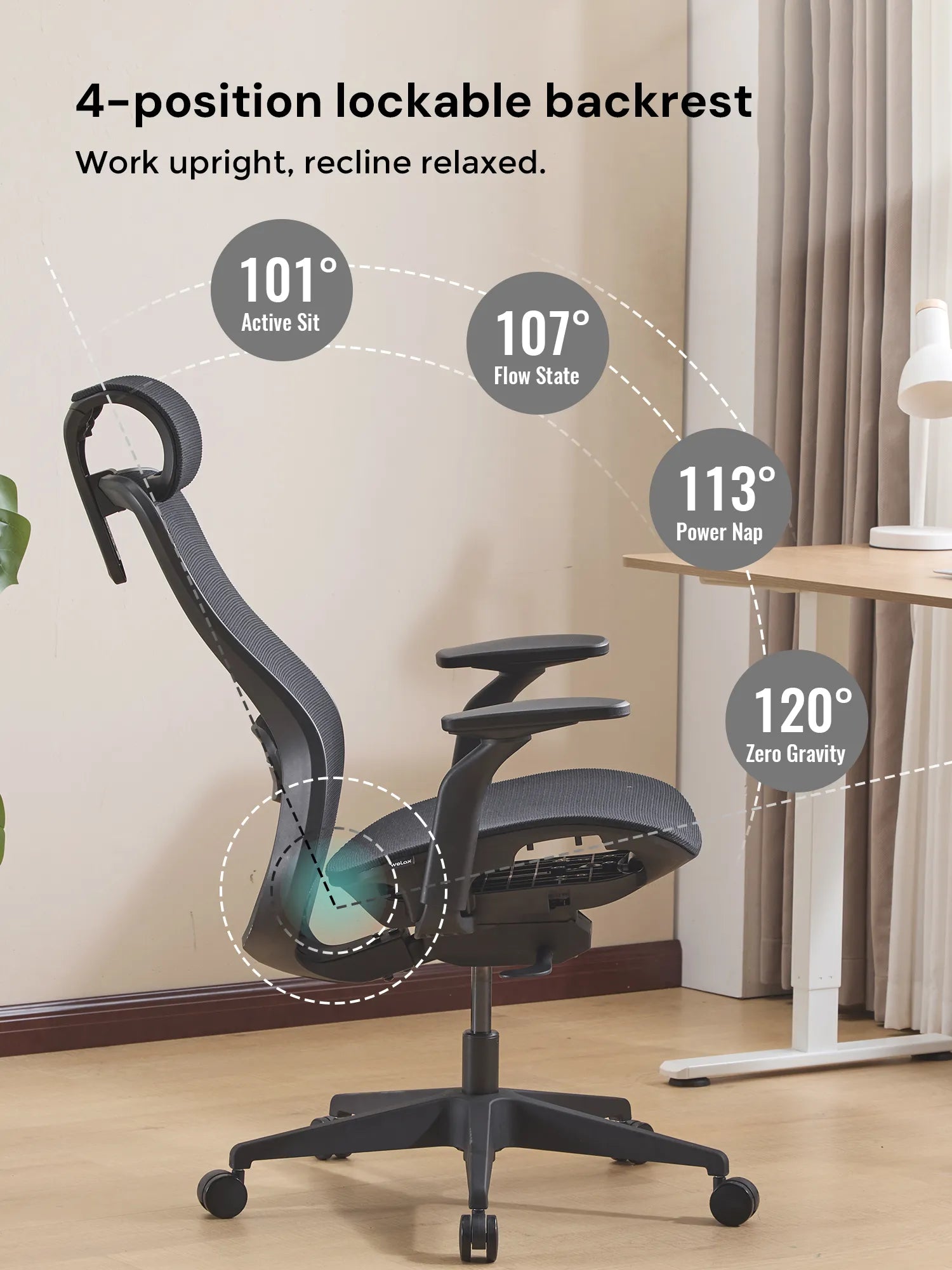 S5 Office Chair with Smooth Arch Design Style