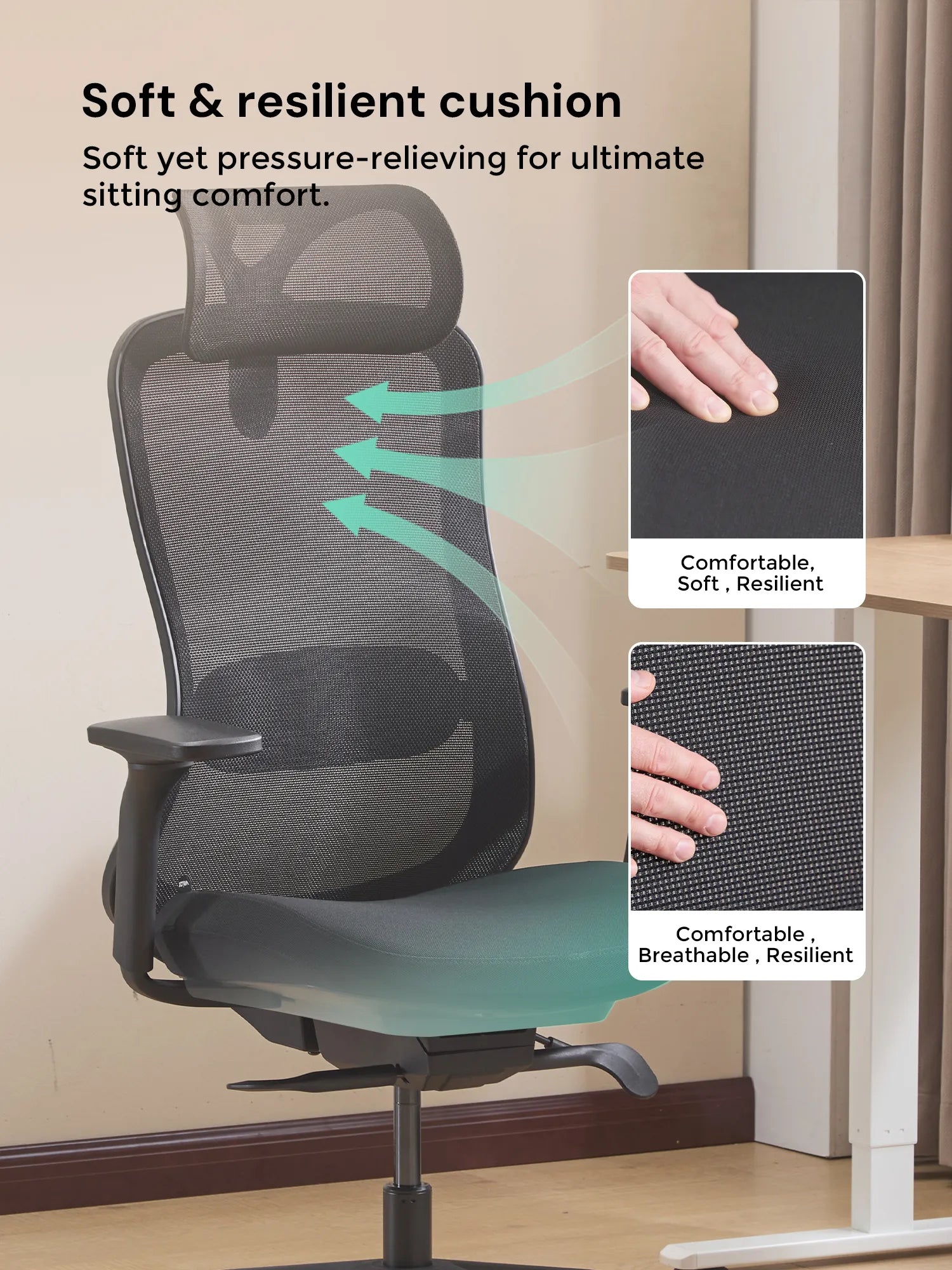 S5 Office Chair with Smooth Arch Design Style