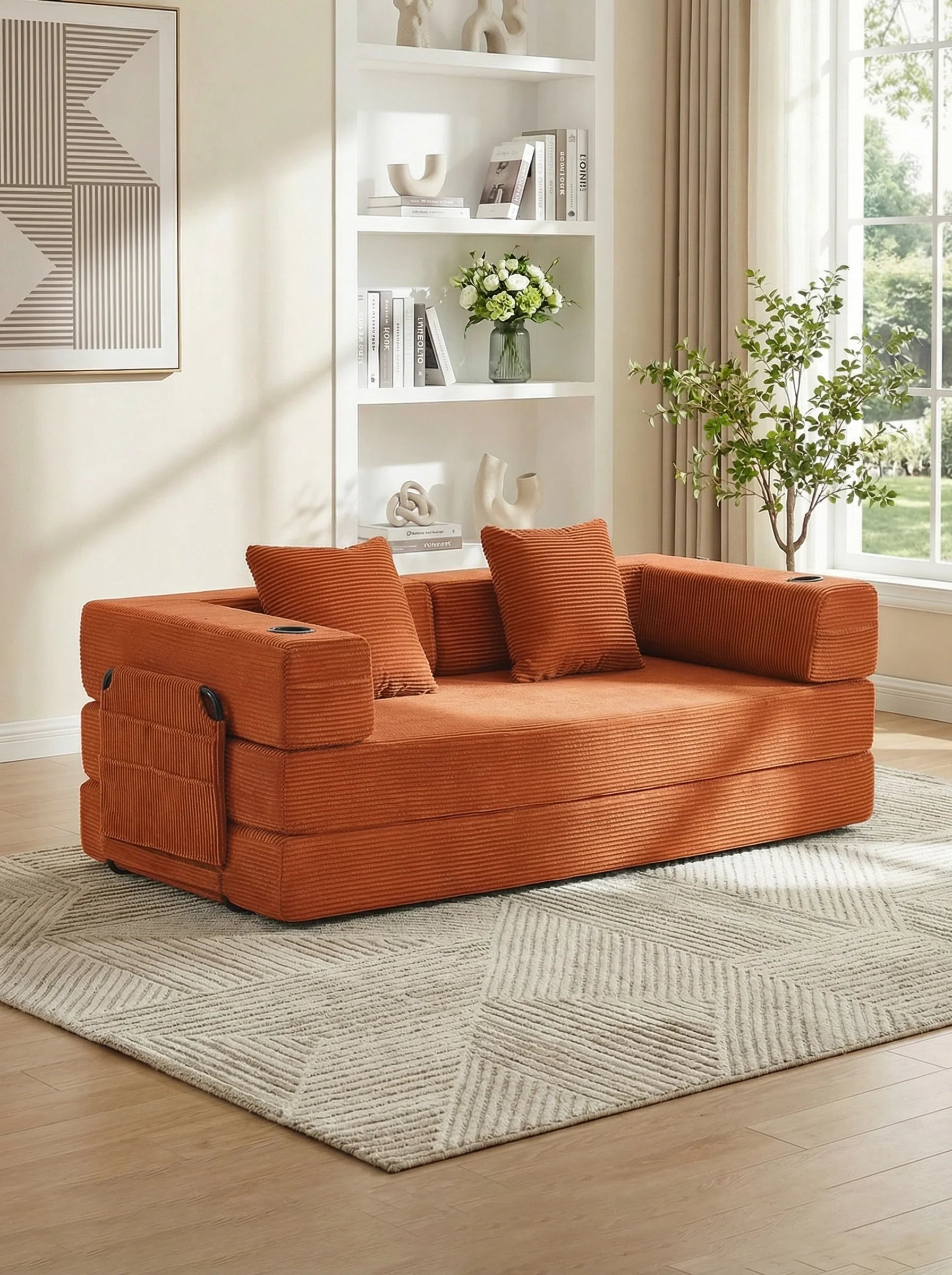 Selene Compressed Modular Sofa Bed-14.2" Seat Height