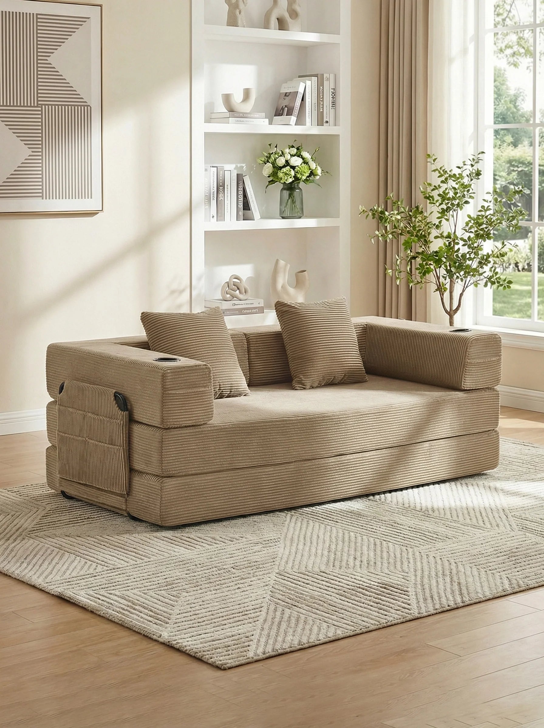 Selene Compressed Modular Sofa Bed-14.2" Seat Height