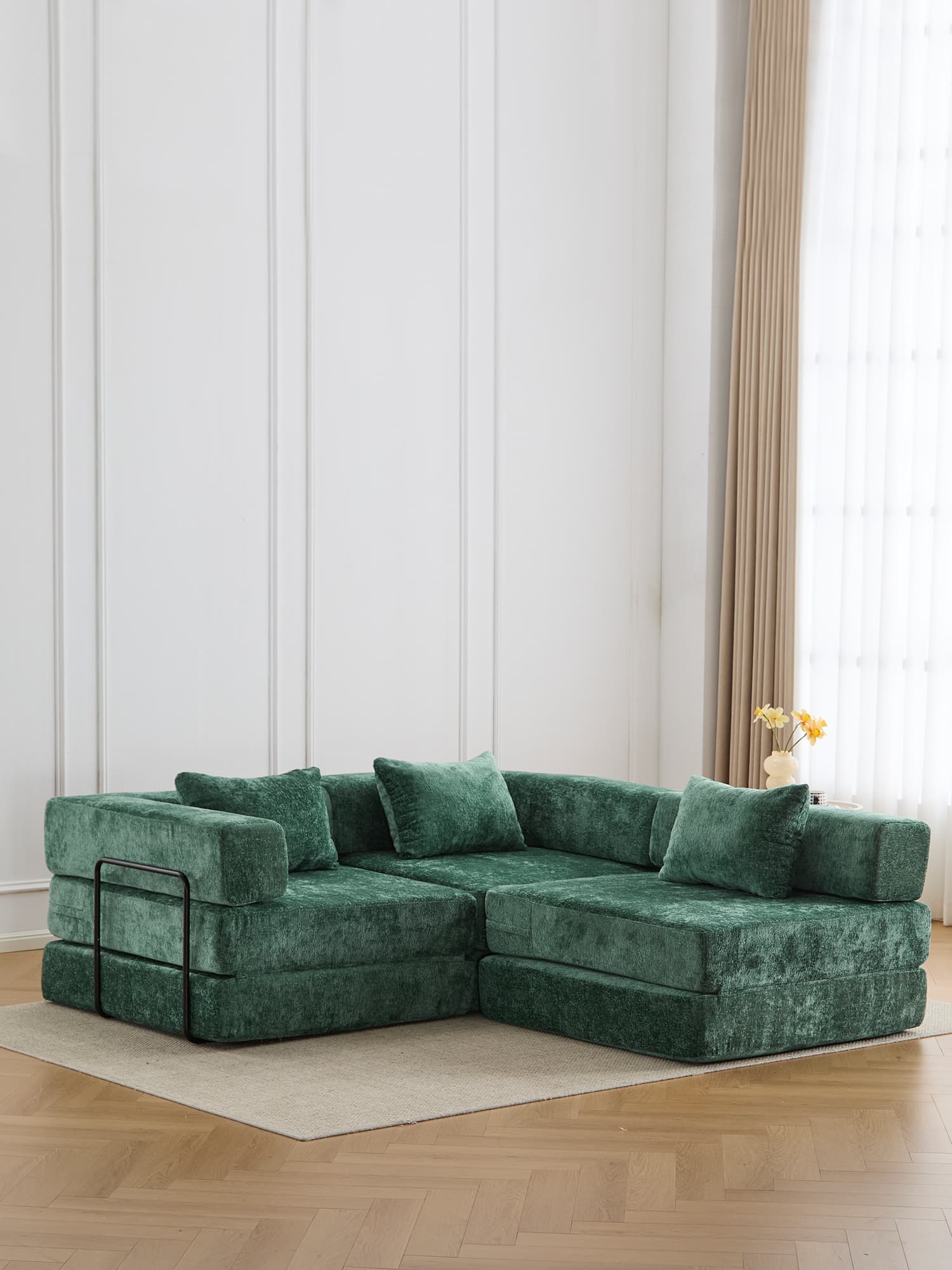 Selene Three-Seater Compressed Modular Sofa -14.2" Seat Height