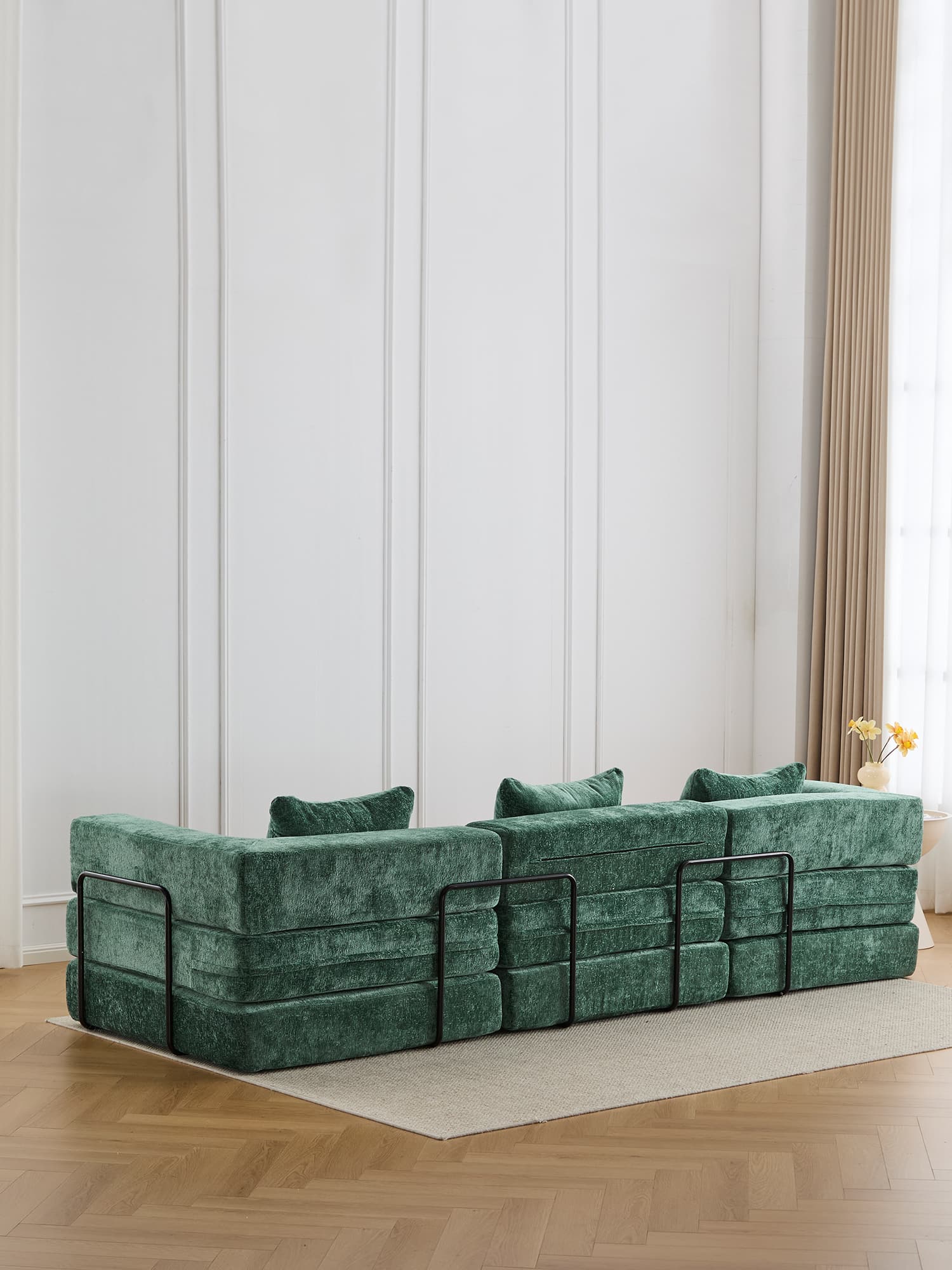 Selene Three-Seater Compressed Modular Sofa -14.2" Seat Height