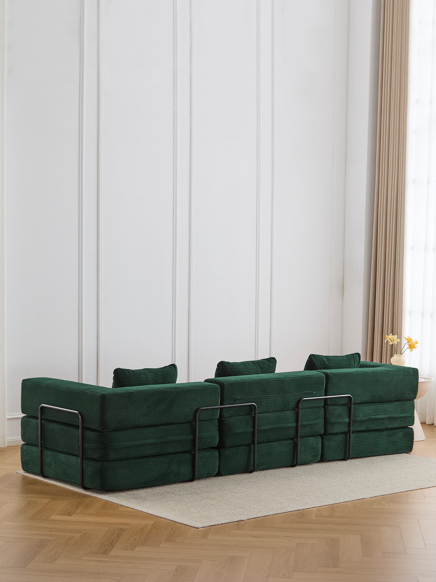 Selene Three-Seater Compressed Modular Sofa -14.2" Seat Height