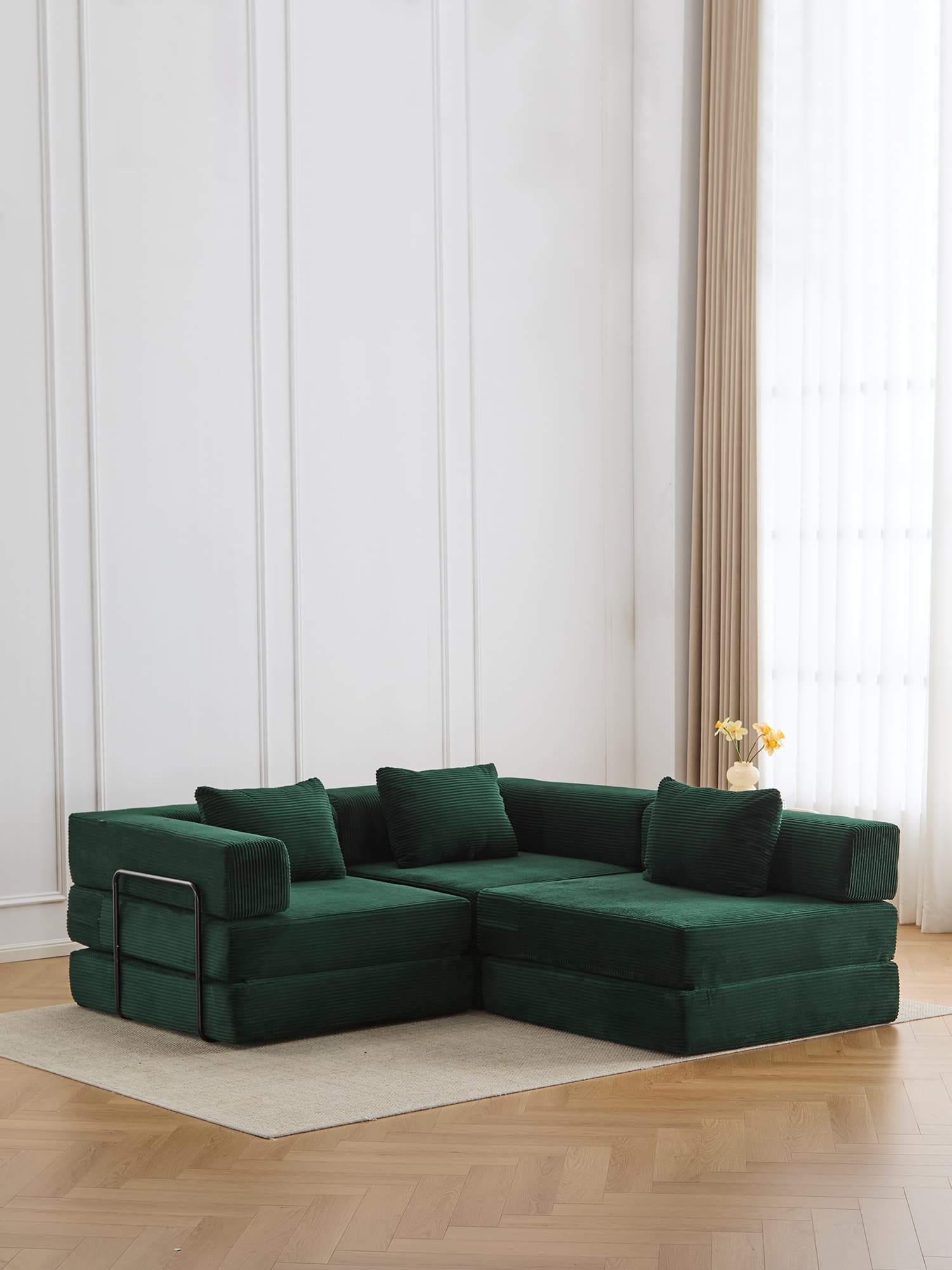 Selene Three-Seater Compressed Modular Sofa -14.2" Seat Height