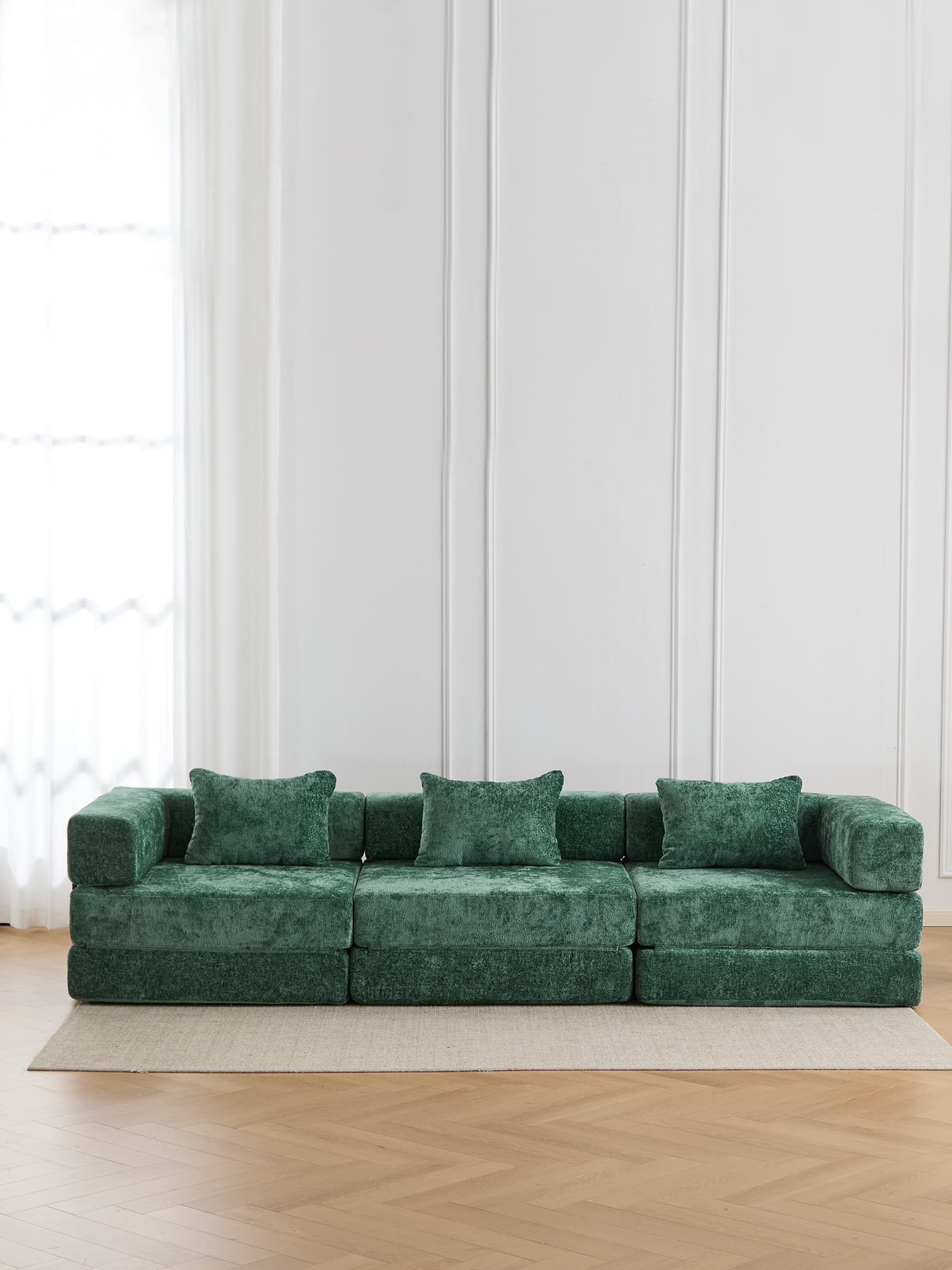 Selene Three-Seater Compressed Modular Sofa -14.2" Seat Height