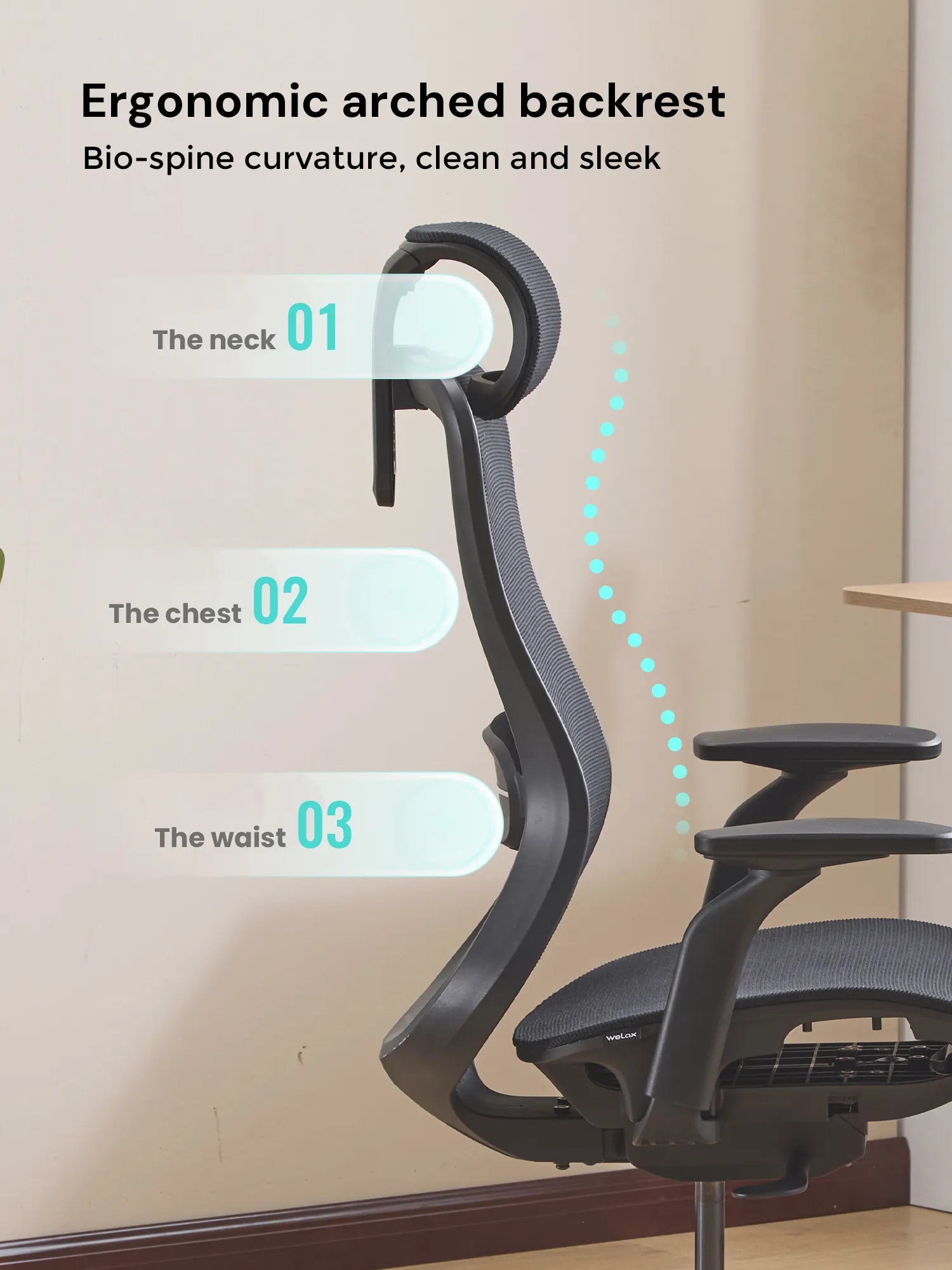 S5 Office Chair with Smooth Arch Design Style