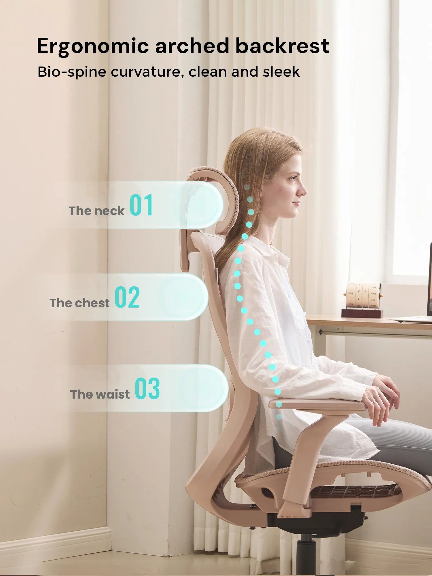 S5 Office Chair with Smooth Arch Design Style