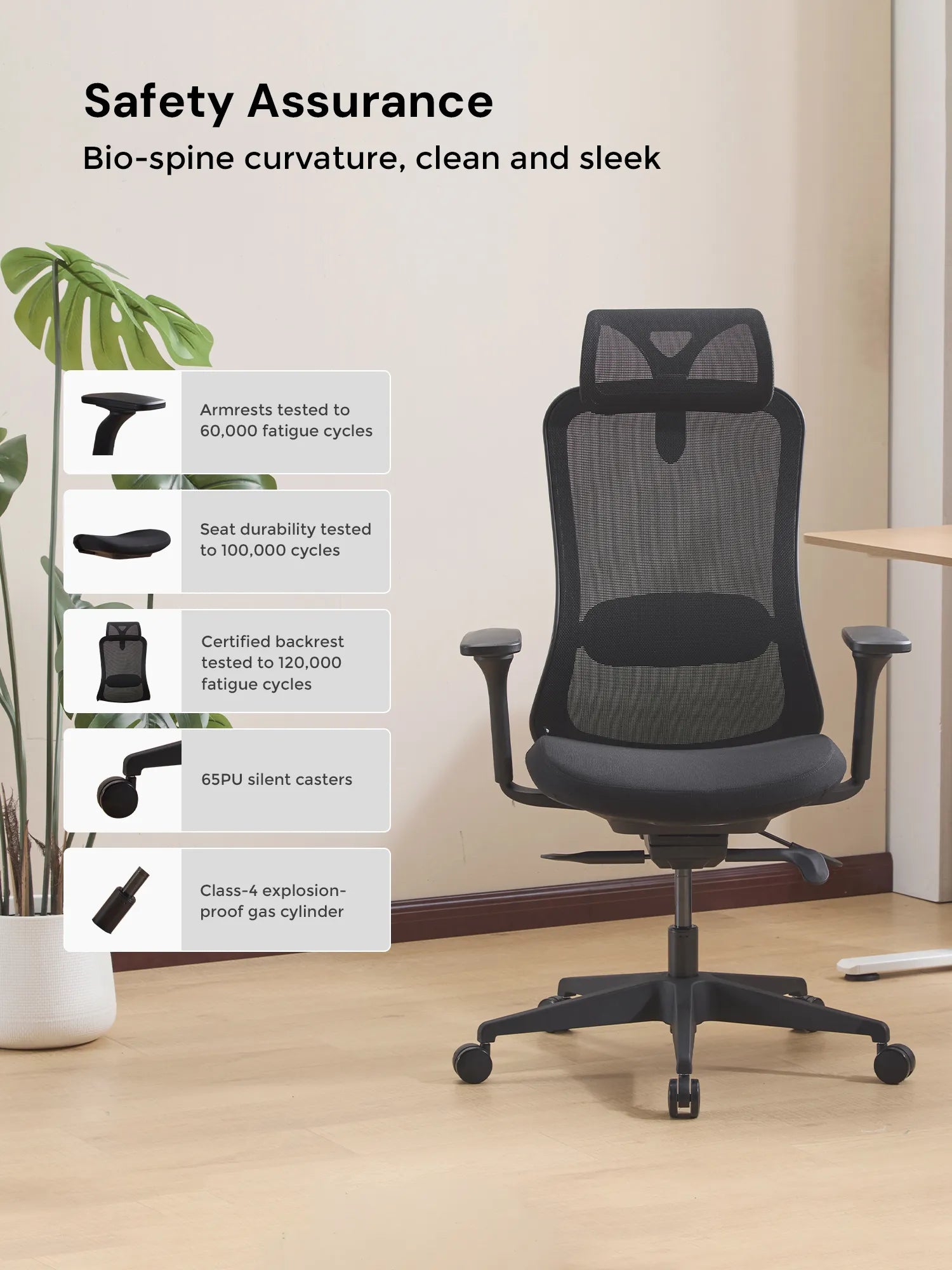 S5 Office Chair with Smooth Arch Design Style