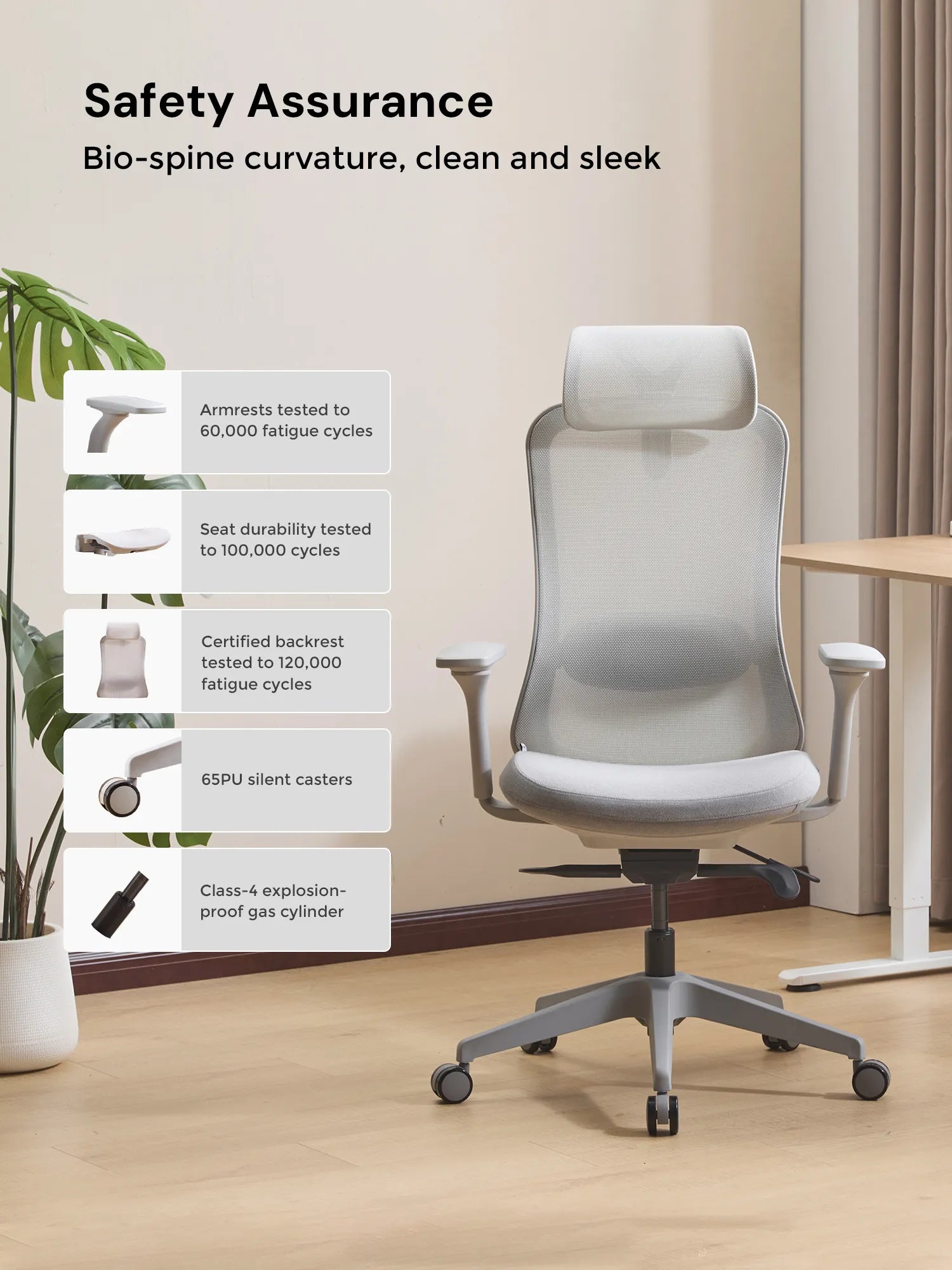 S5 Office Chair with Smooth Arch Design Style