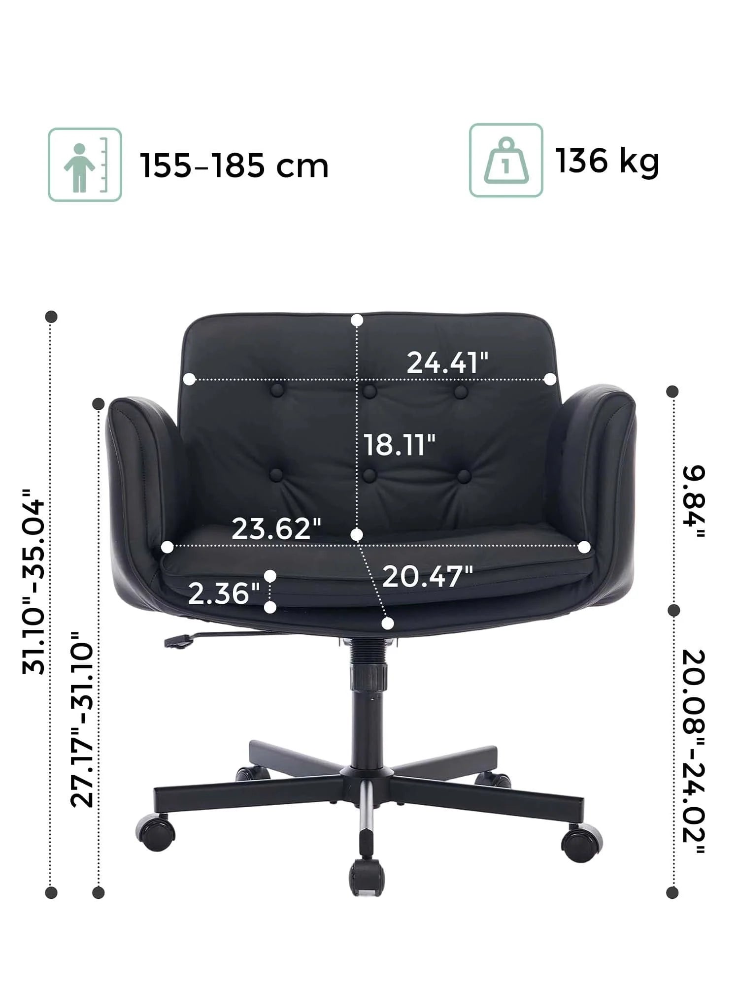 P6 Criss Cross Chair with Pet-Friendly Upholstery and Adjustable Armrests