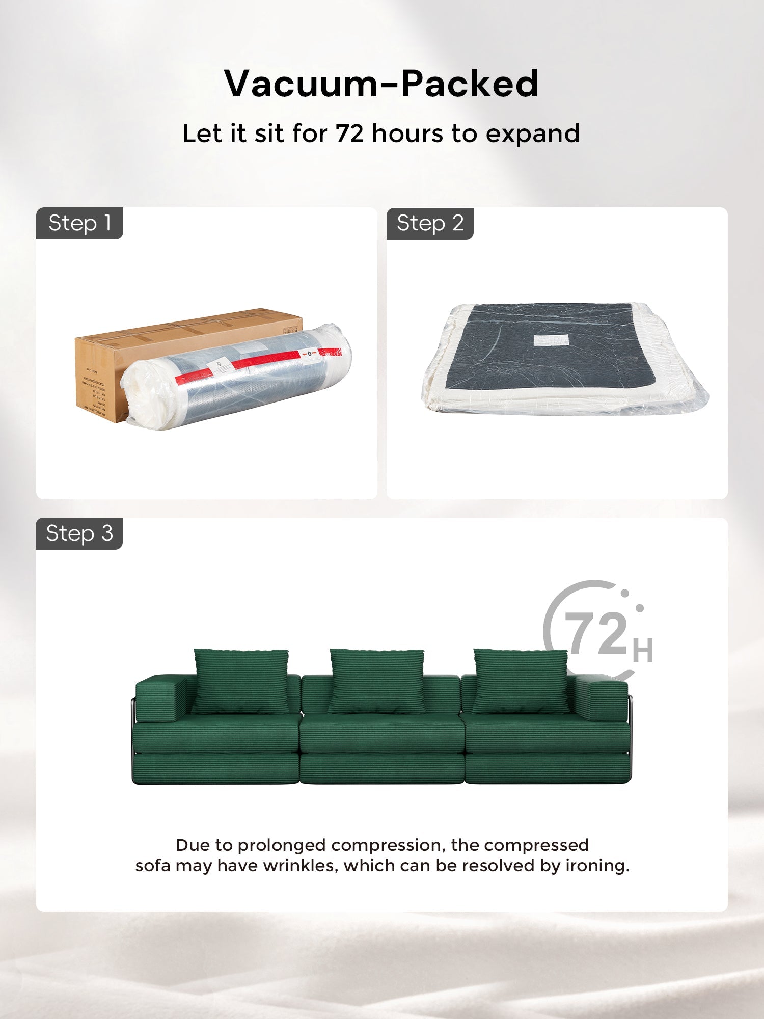 Selene Compressed Modular Sofa Bed-14.2" Seat Height