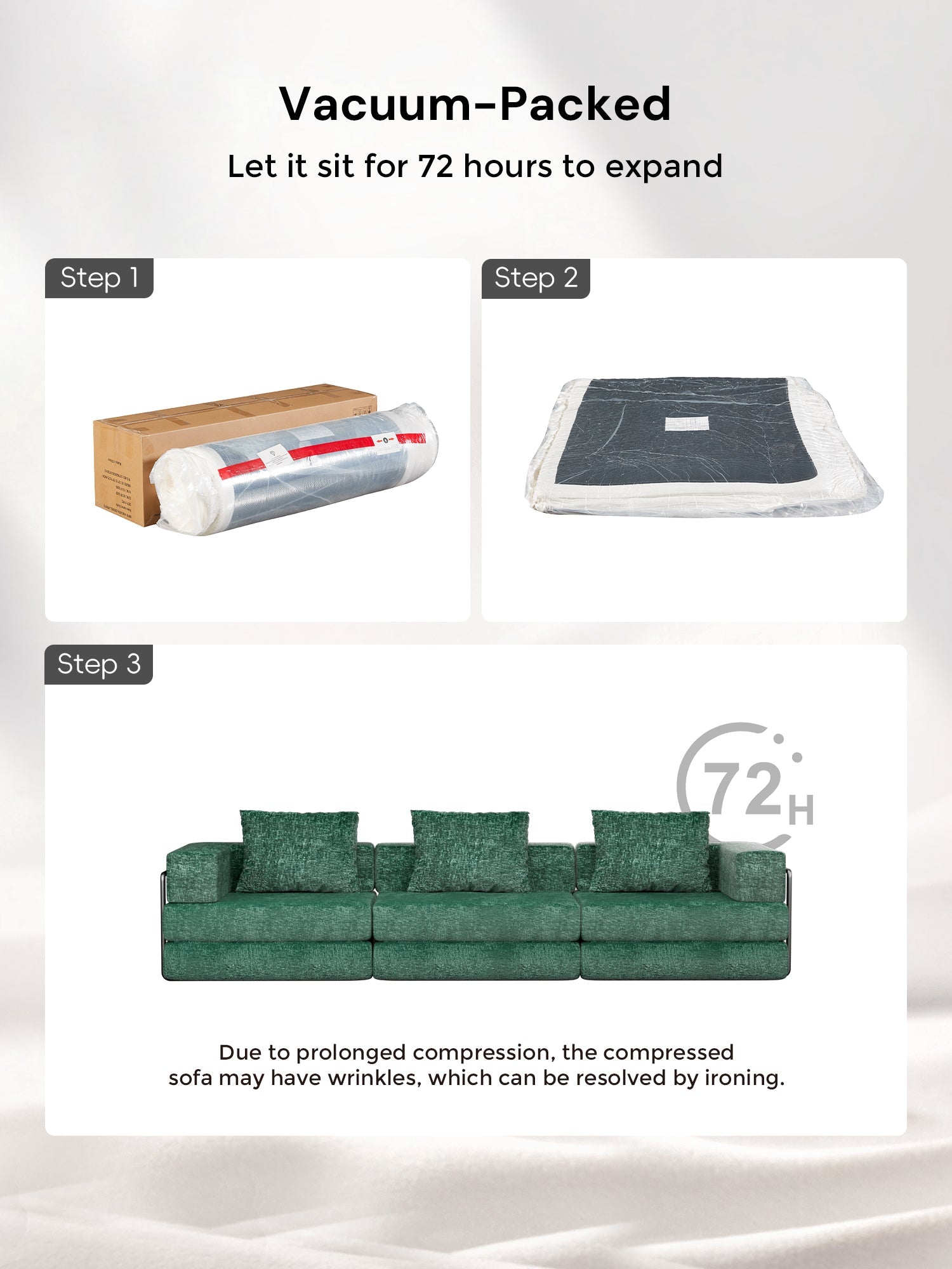 Selene Compressed Modular Sofa Bed-14.2" Seat Height